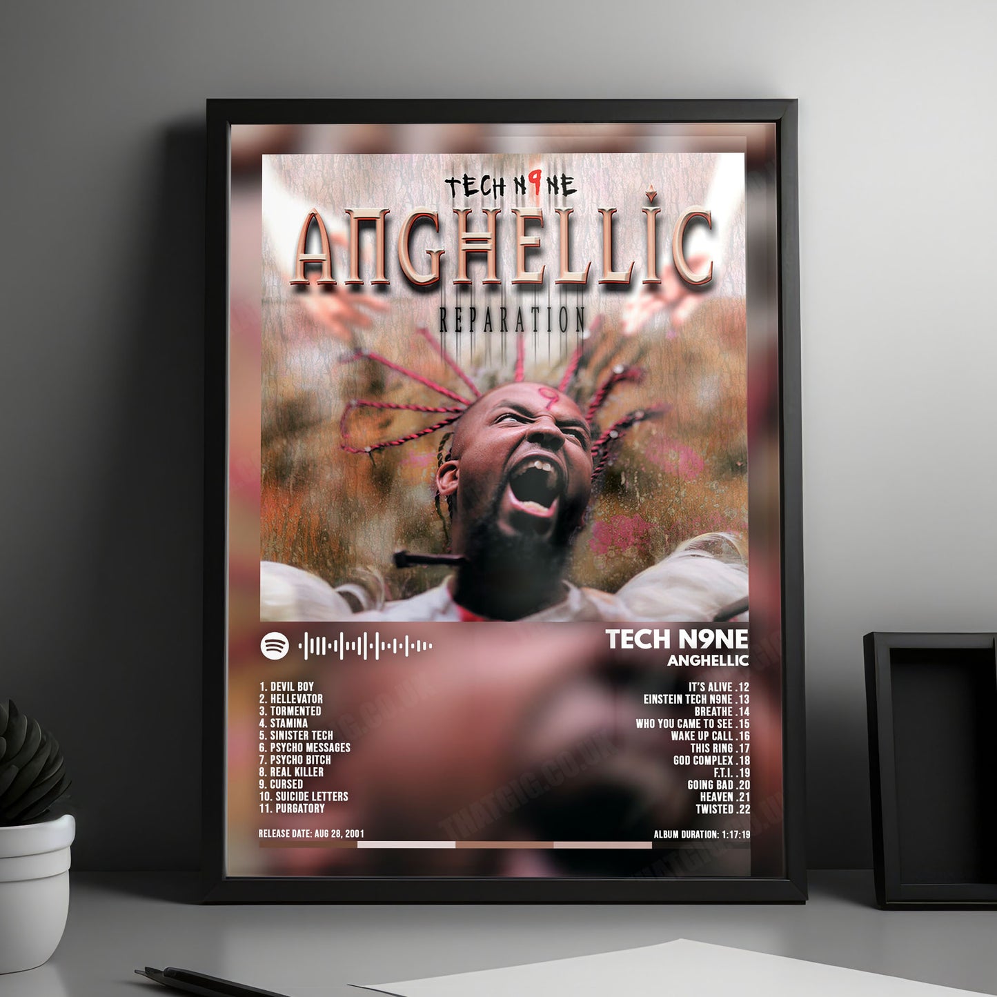 Tech N9ne "Anghellic " Album Cover Poster - with Complete Tracklist