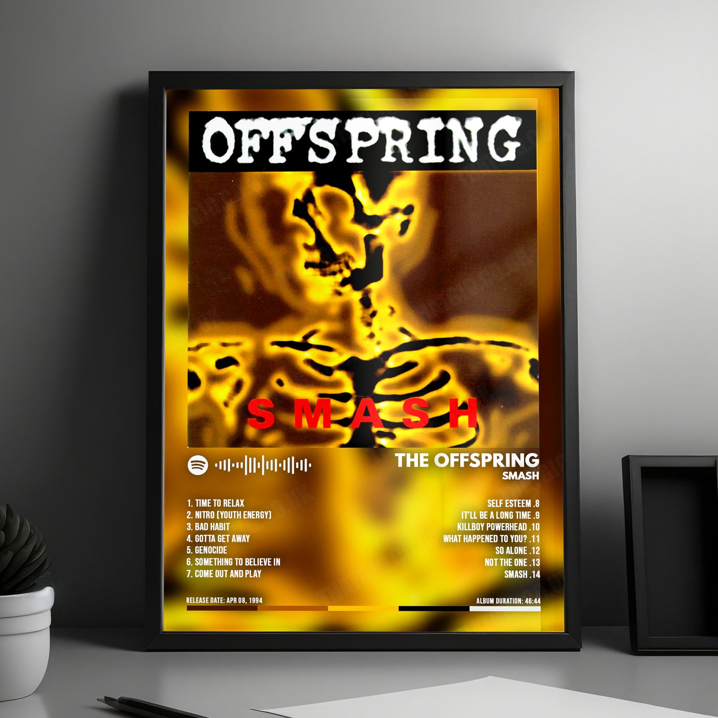 The Offspring "Smash" Album Cover Poster - with Complete Tracklist