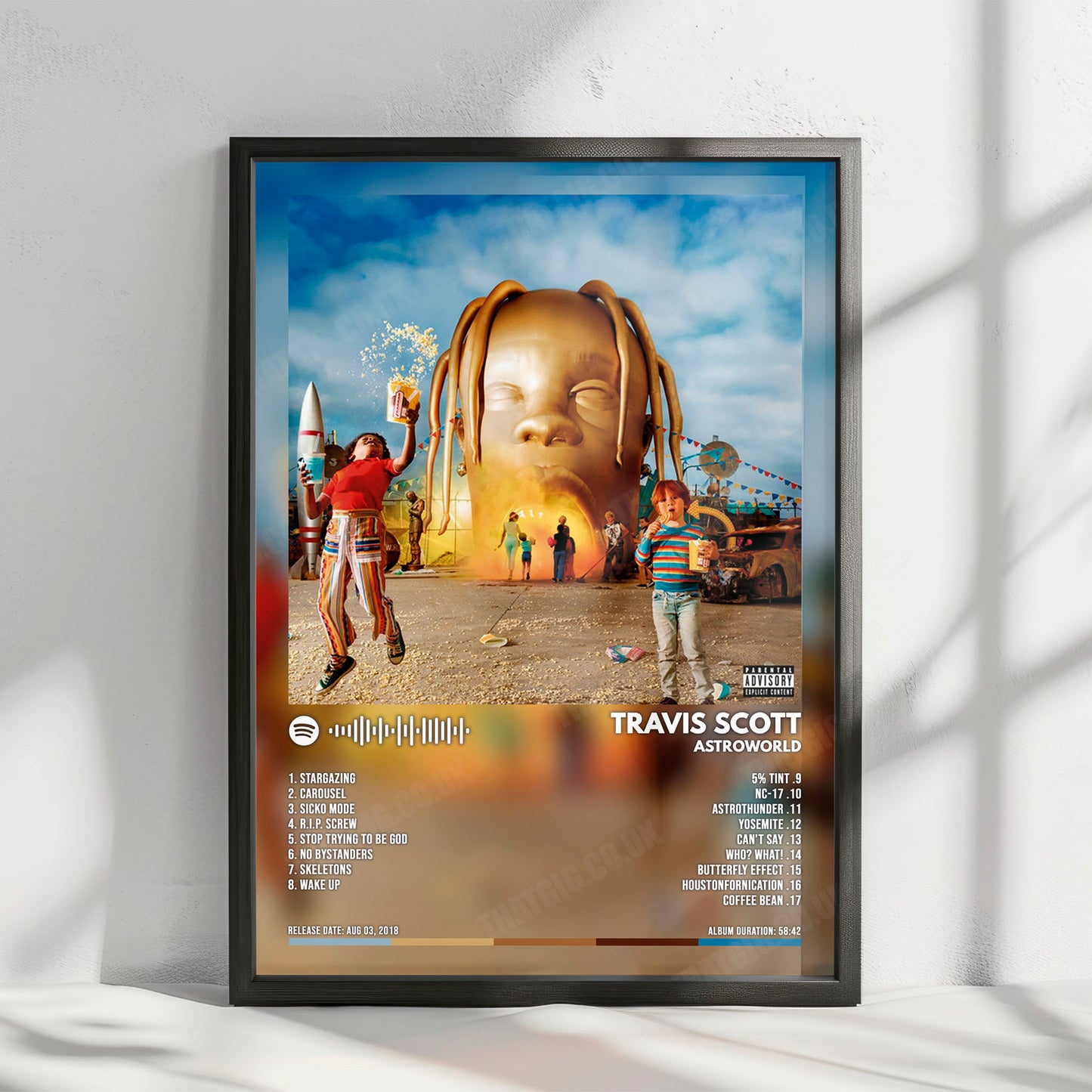 Travis Scott - Astroworld Album Poster - with Complete Tracklist