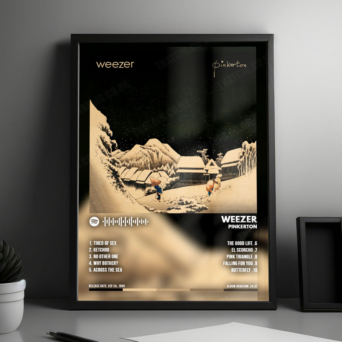 Weezer "Pinkerton" Album Cover Poster - with Complete Tracklist