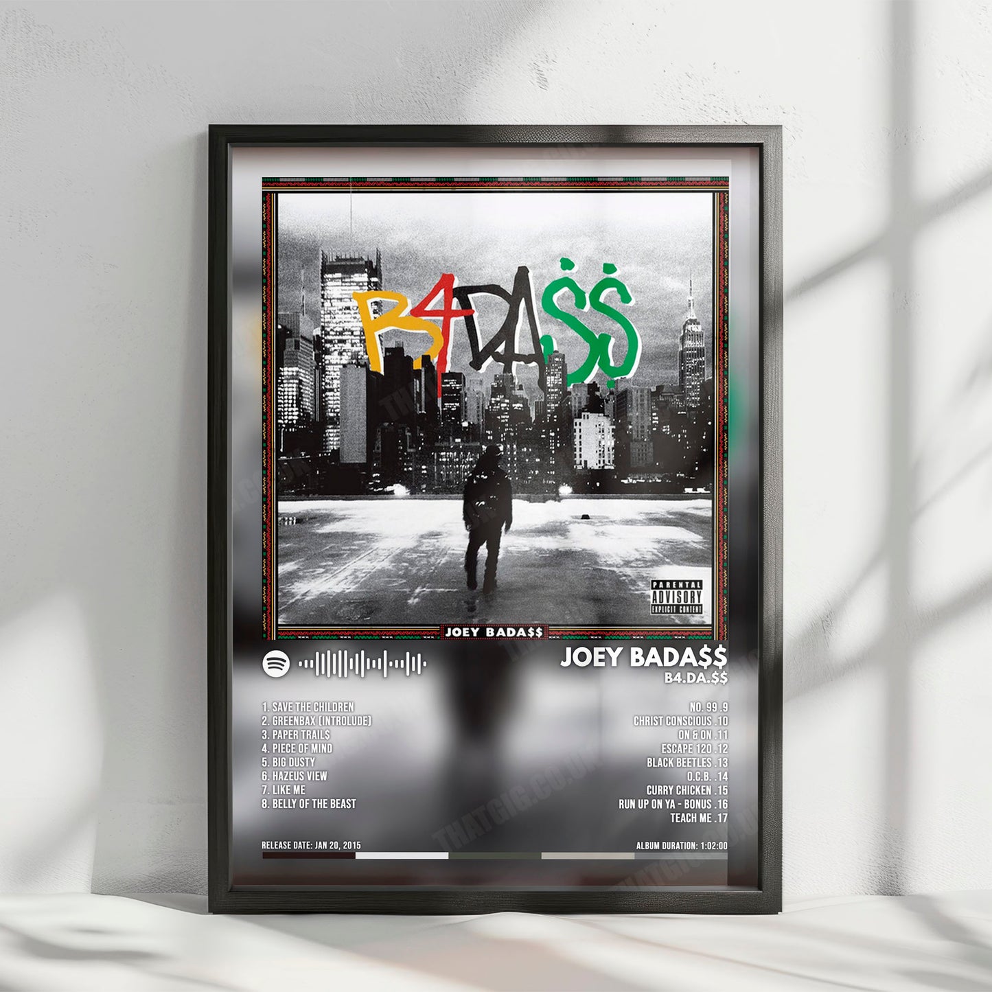 Joey Bada$$ "B4.DA.$$" Album Cover Poster - with Complete Tracklist