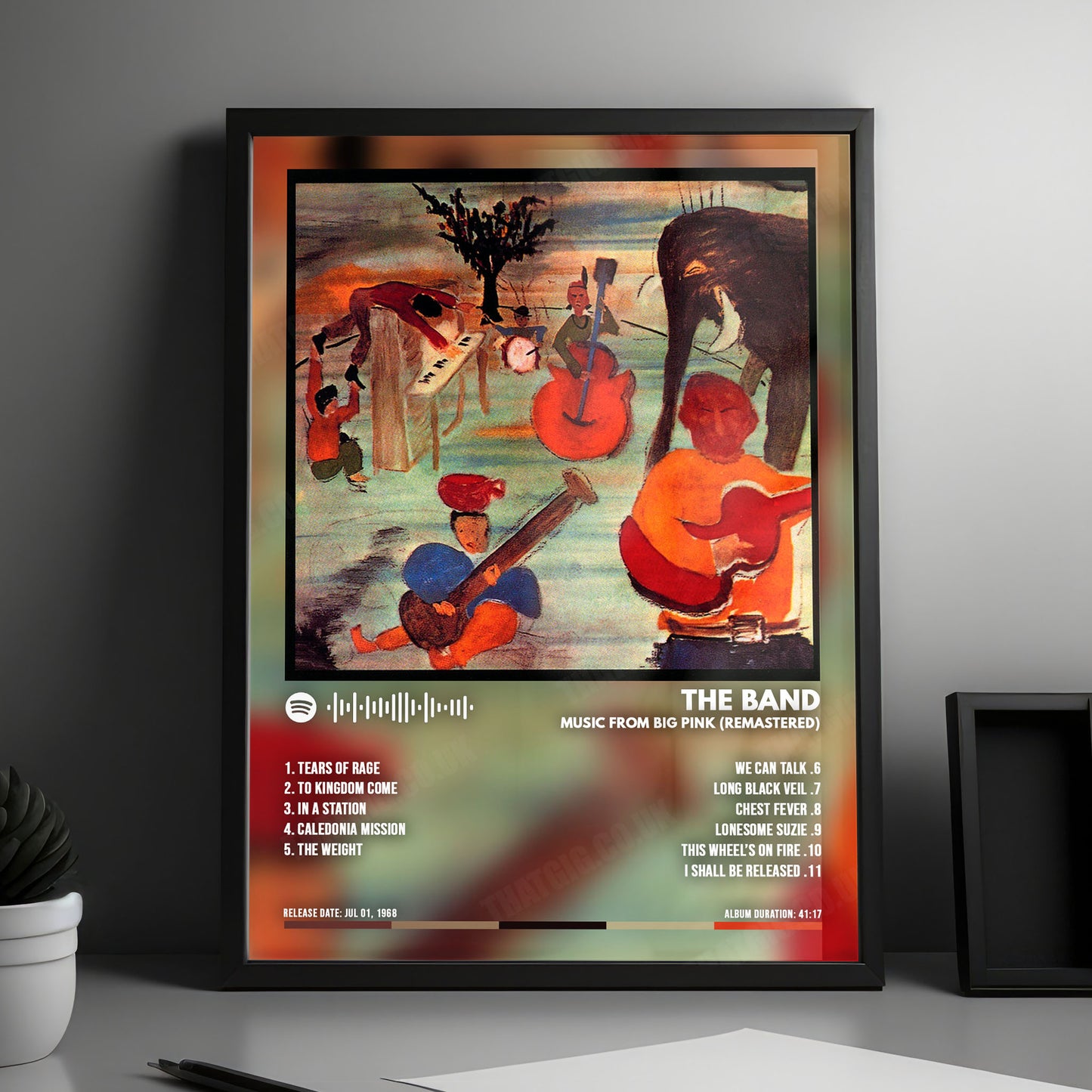 The Band "Music from Big Pink " Album Cover Poster - with Complete Tracklist