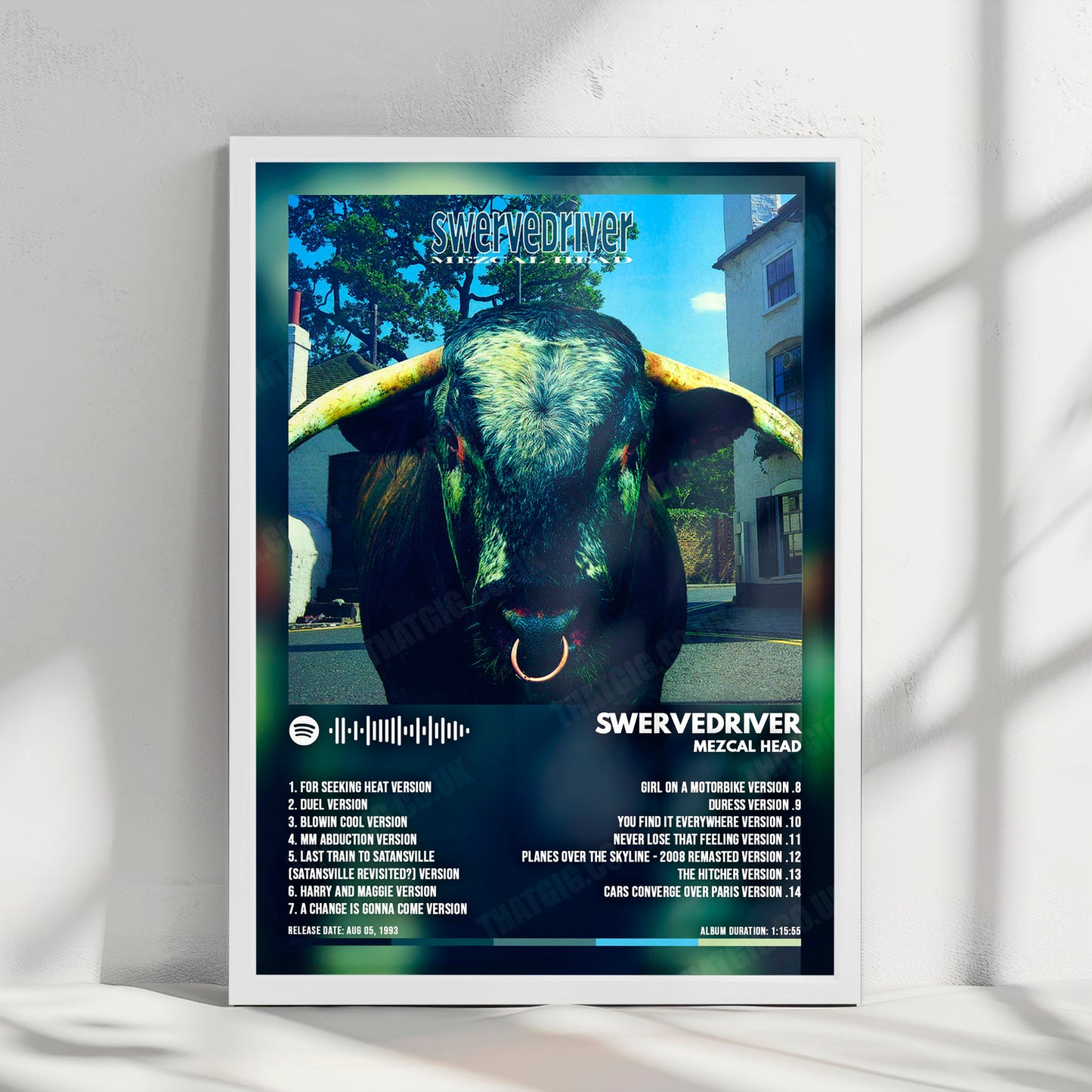 Swervedriver "Mezcal Head" Album Cover Poster - with Complete Tracklist