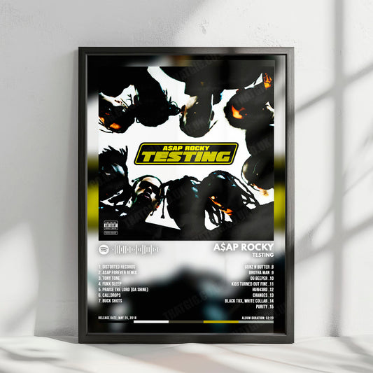 A$AP Rocky "TESTING" Album Cover Poster - with Complete Tracklist