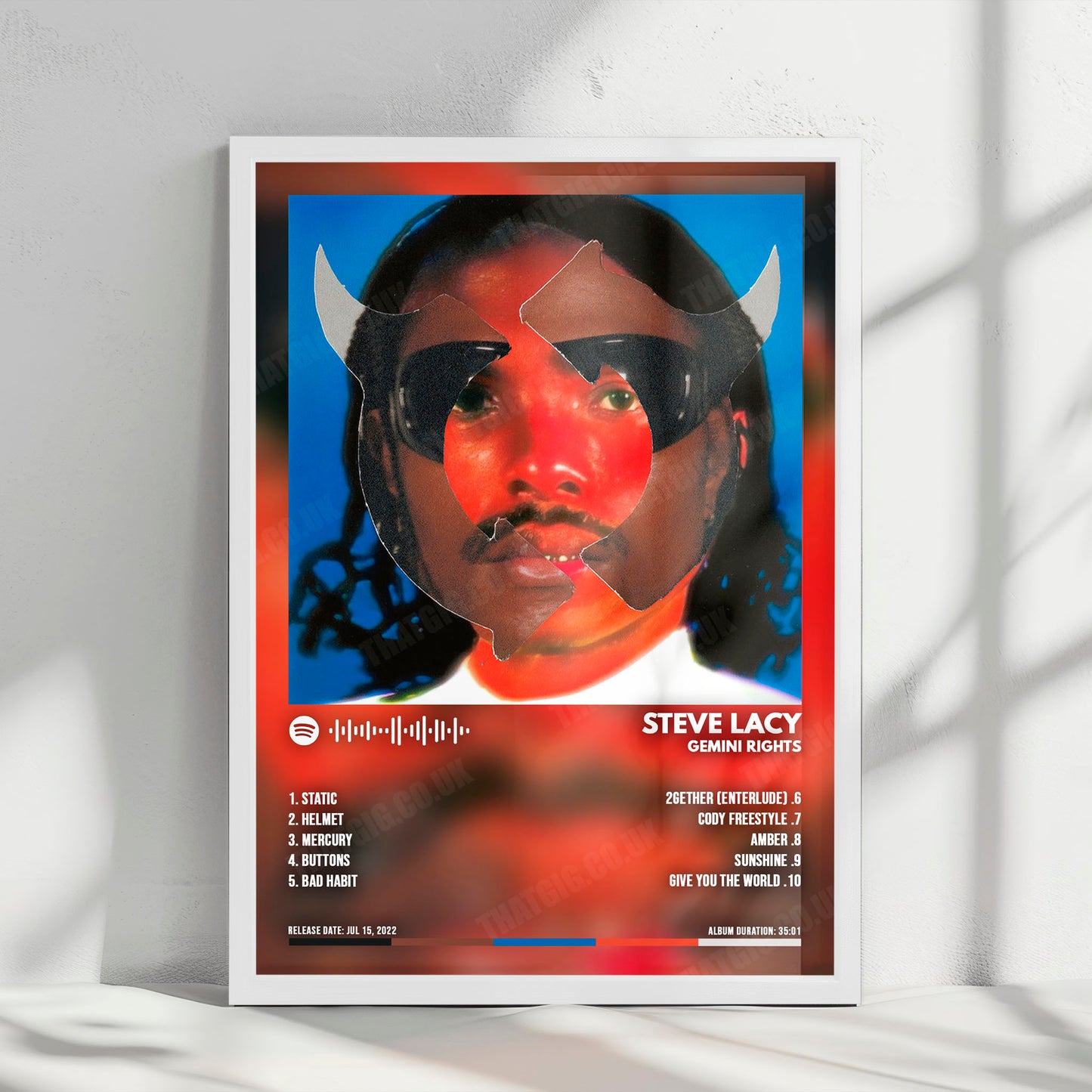 Steve Lacy "Gemini Rights" Album Cover Poster - with Complete Tracklist