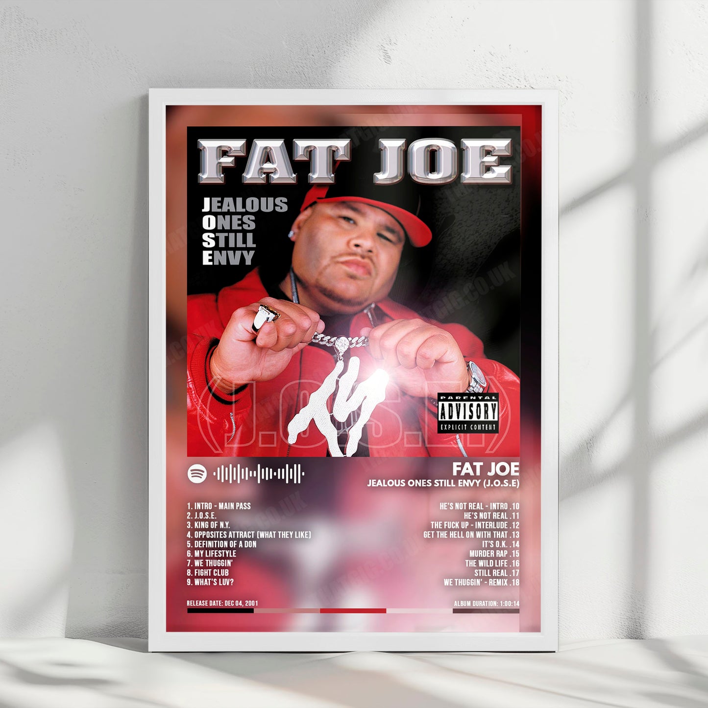 Fat Joe "Jealous Ones Still Envy (J.O.S.E.)" Album Cover Poster - with Complete Tracklist
