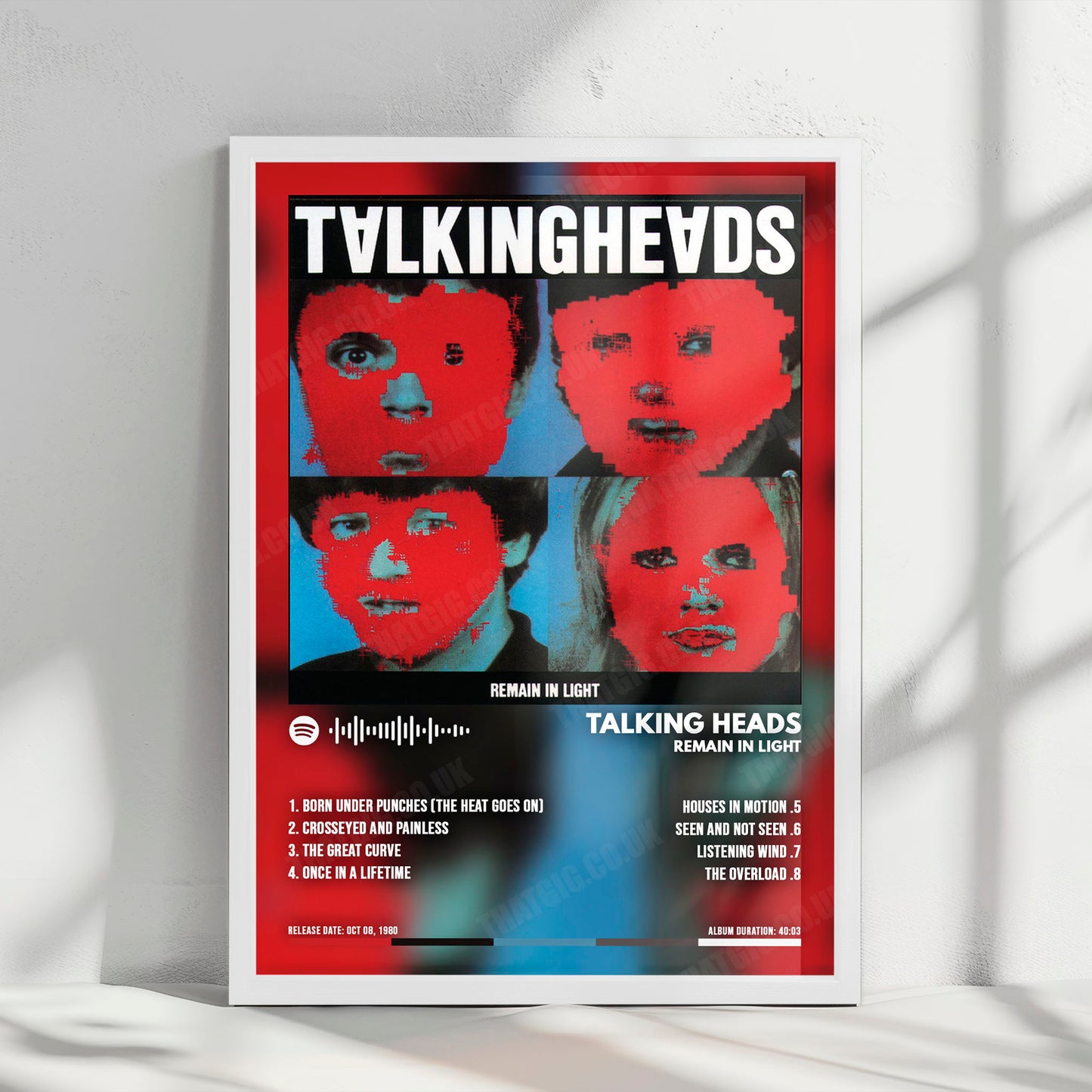 Talking Heads "Remain in Light " Album Cover Poster - with Complete Tracklist