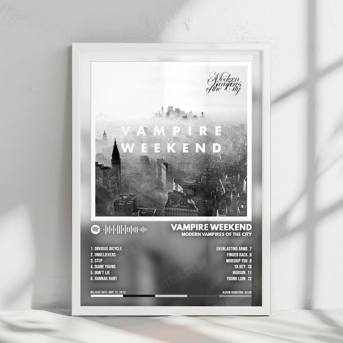 Vampire Weekend "Modern Vampires of the City " Album Cover Poster - with Complete Tracklist
