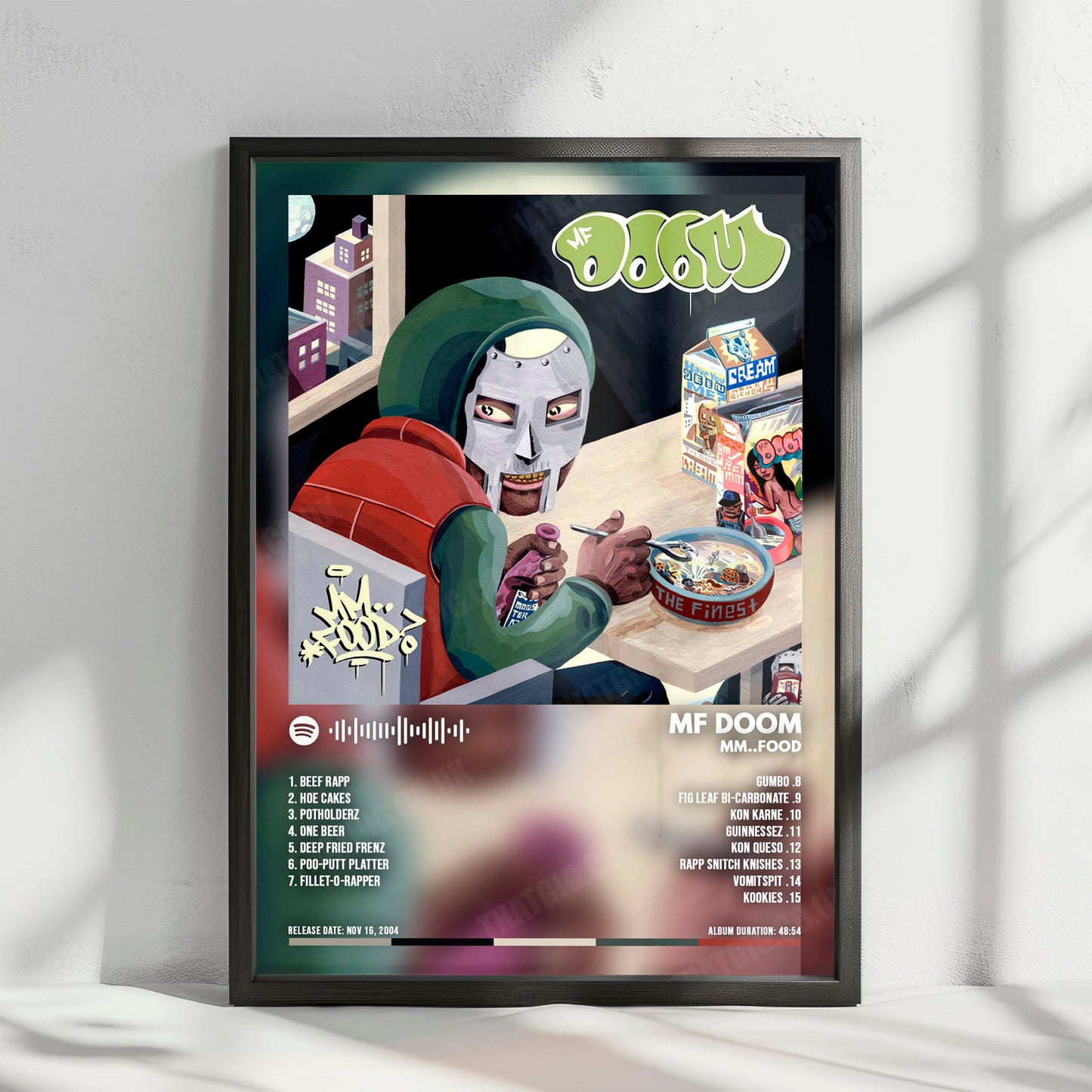 MF DOOM "MM..FOOD " Album Cover Poster - with Complete Tracklist