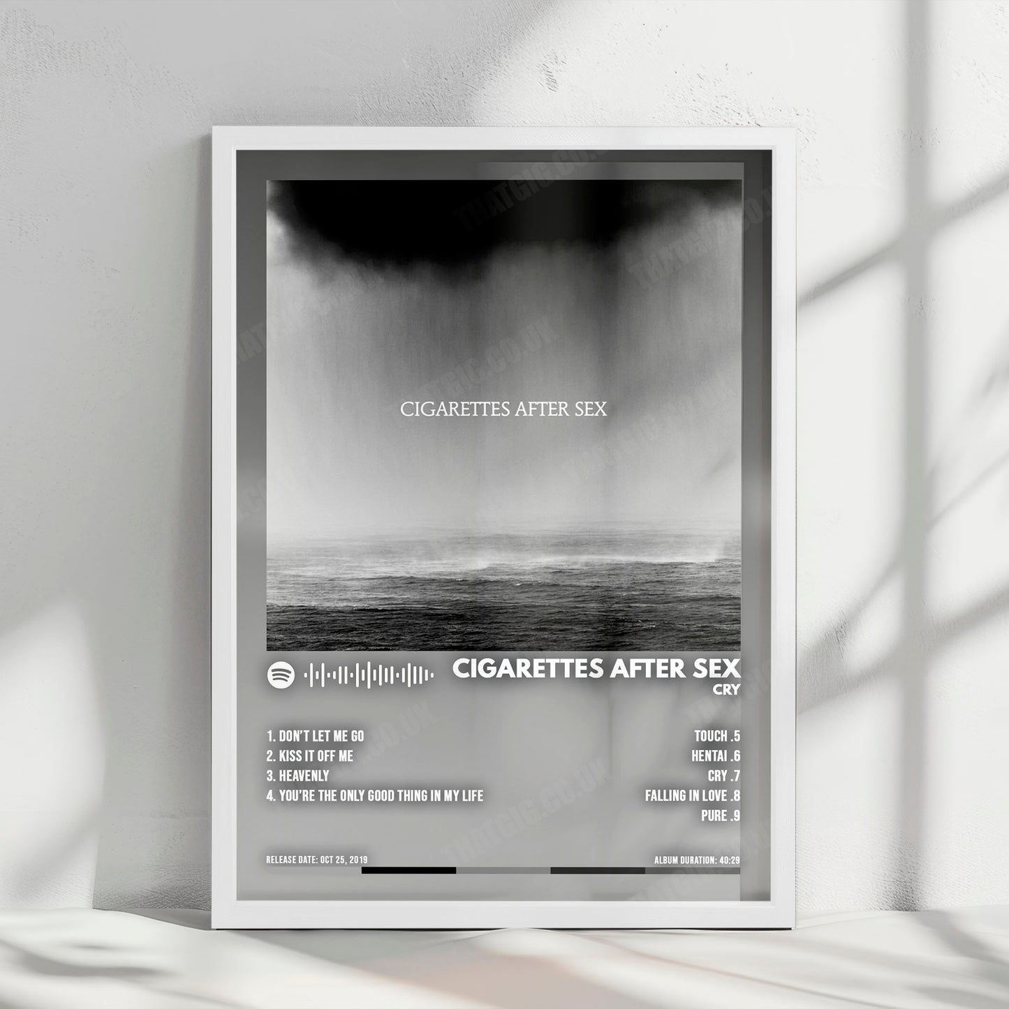 Cigarettes After Sex "Cry" Album Cover Poster - with Complete Tracklist