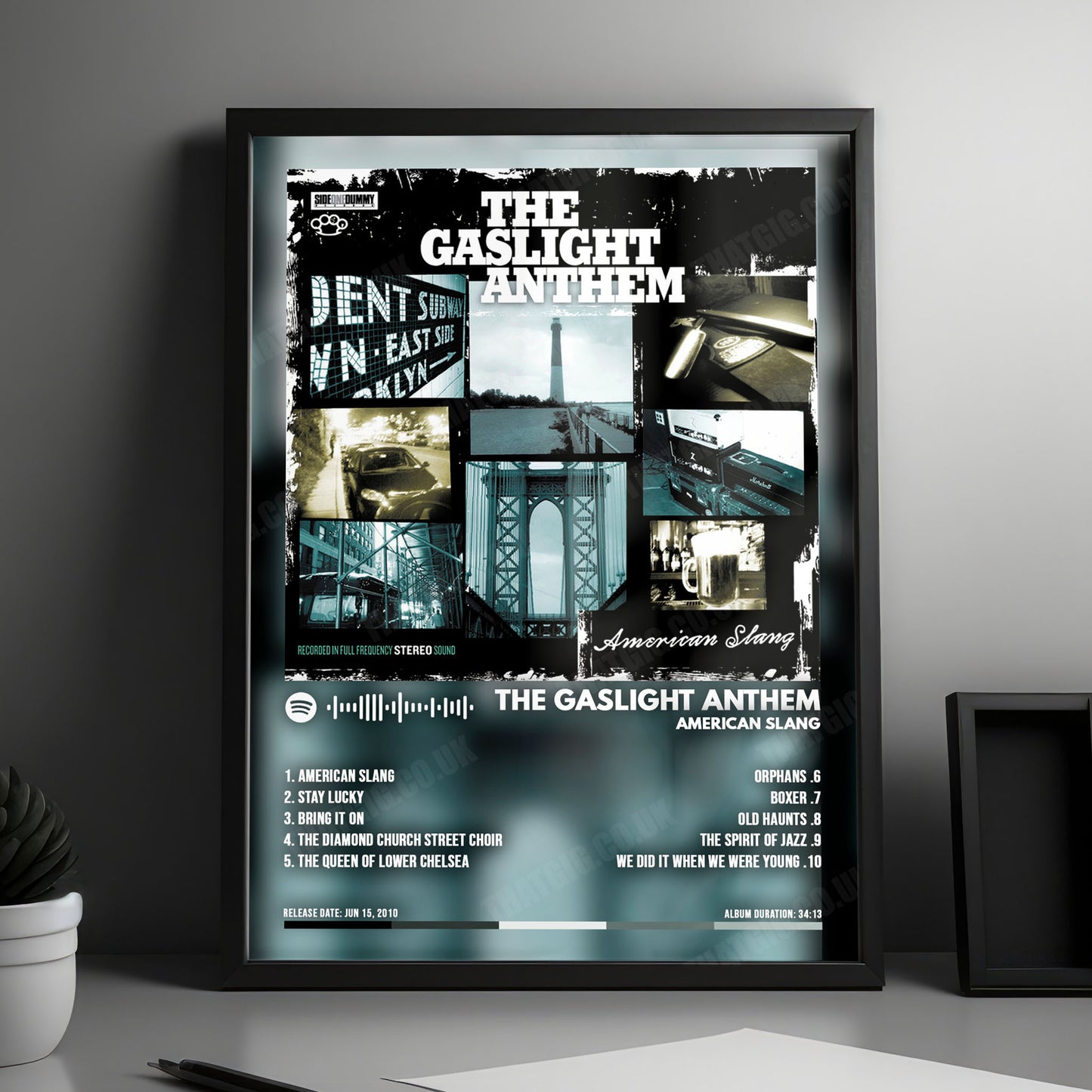 The Gaslight Anthem "American Slang" Album Cover Poster - with Complete Tracklist