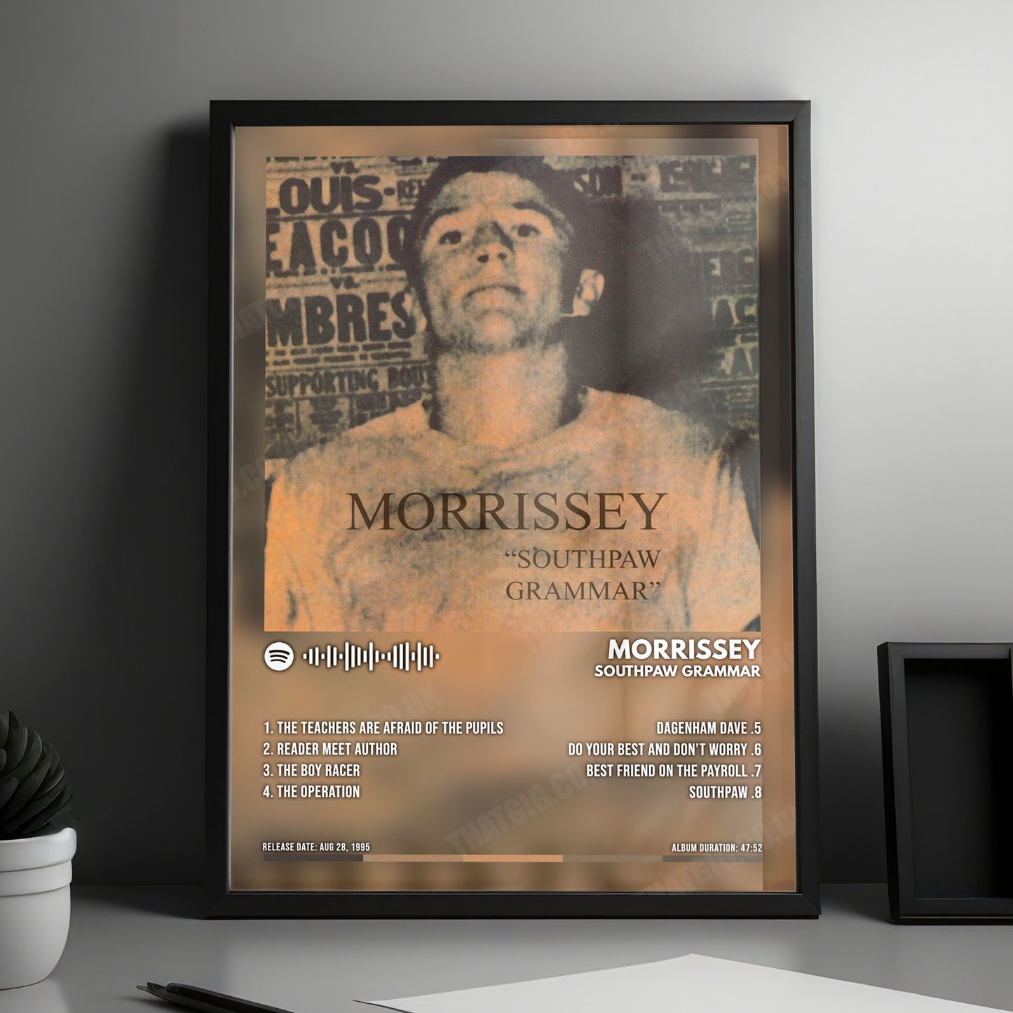 Morrissey "Southpaw Grammar" Album Cover Poster - with Complete Tracklist