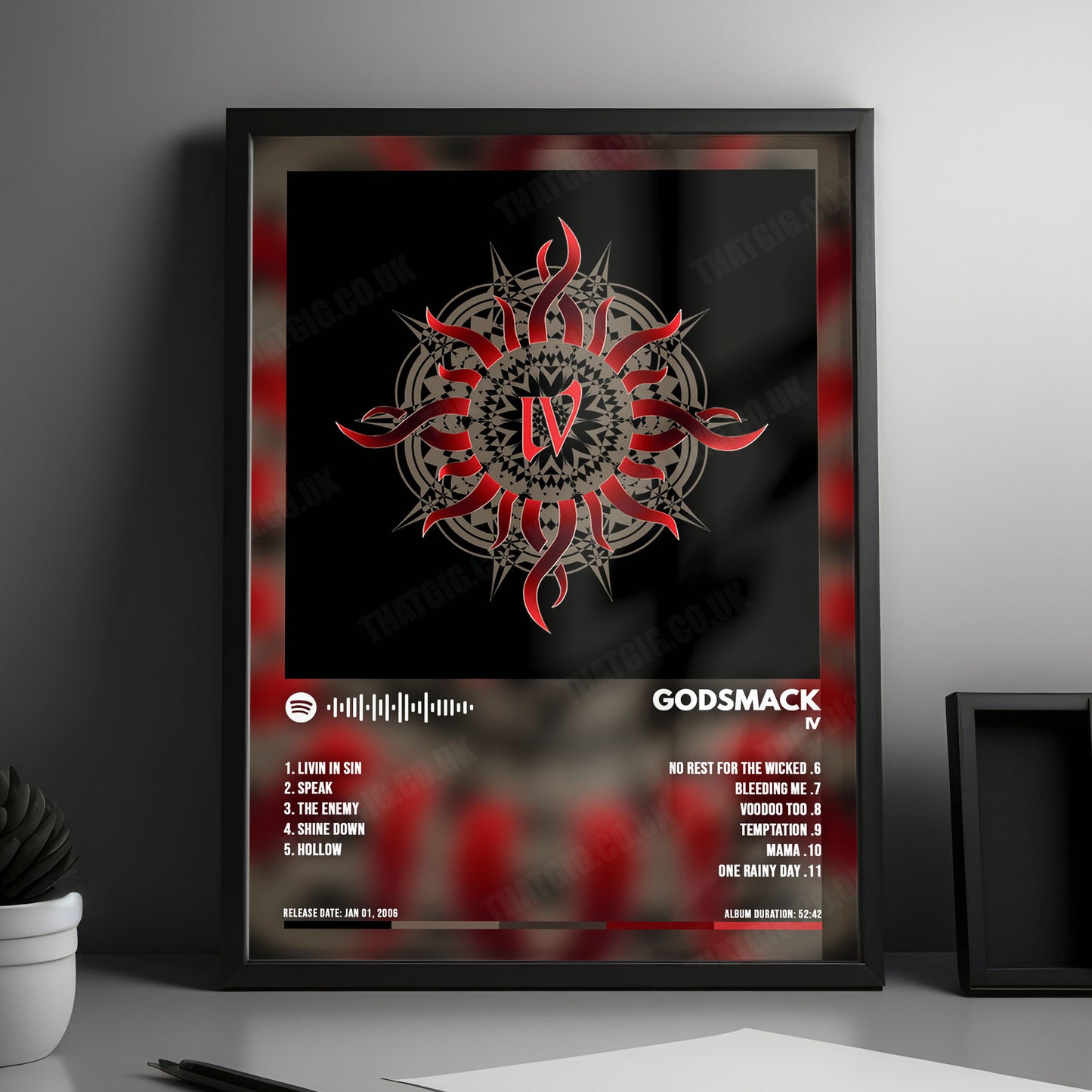 Godsmack "IV " Album Cover Poster - with Complete Tracklist