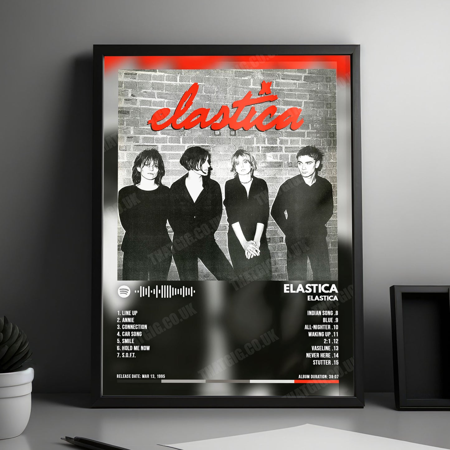 Elastica "Elastica" Album Cover Poster - with Complete Tracklist
