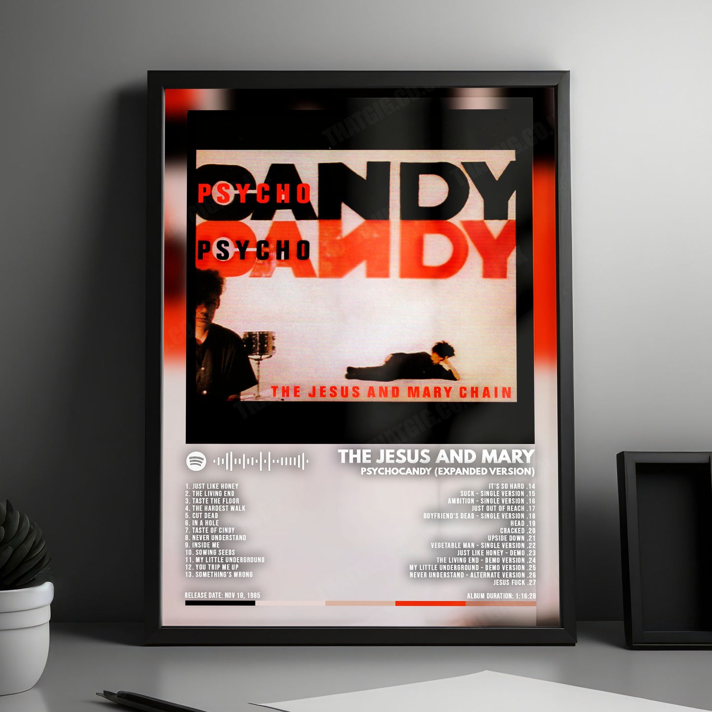 The Jesus and Mary Chain "Psychocandy" Album Cover Poster - with Complete Tracklist