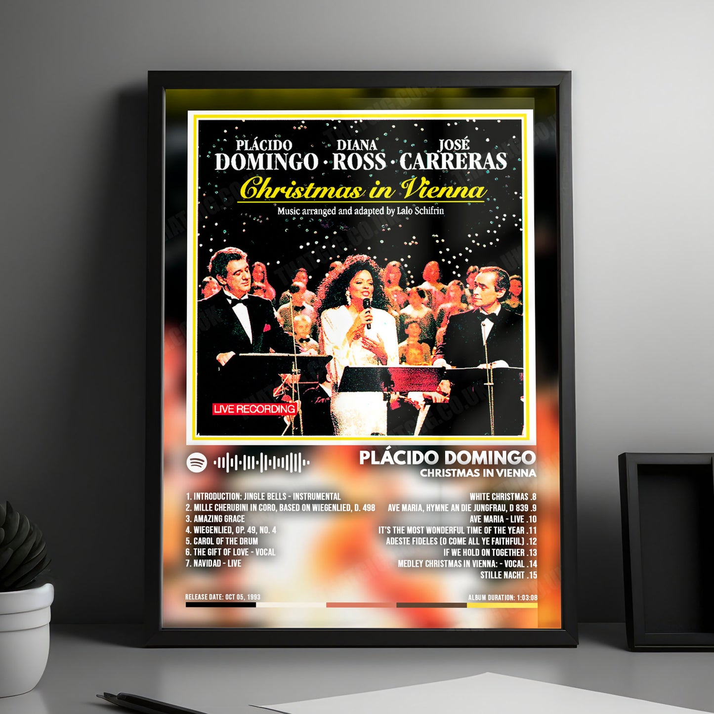 Diana Ross "Christmas in Vienna" Album Cover Poster - with Complete Tracklist