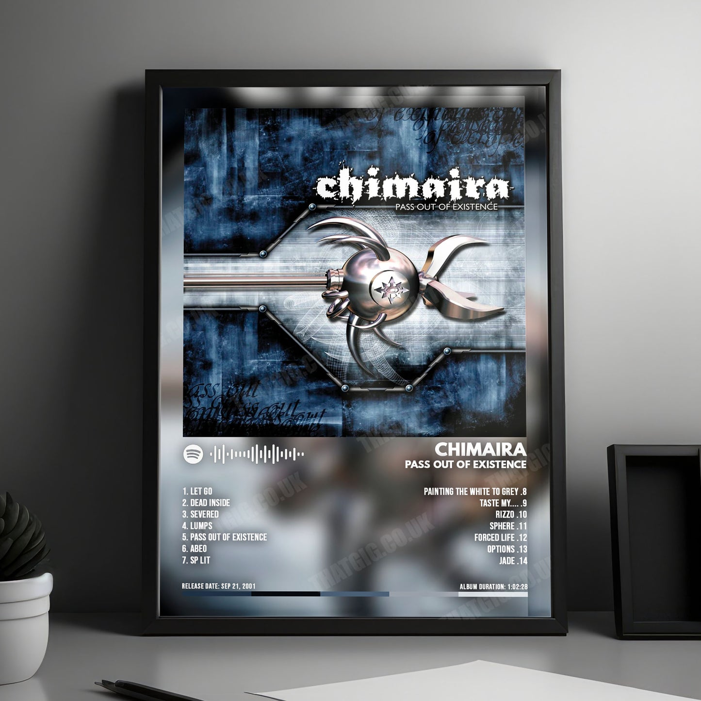 Chimaira "Pass Out Of Existence" Album Cover Poster - with Complete Tracklist