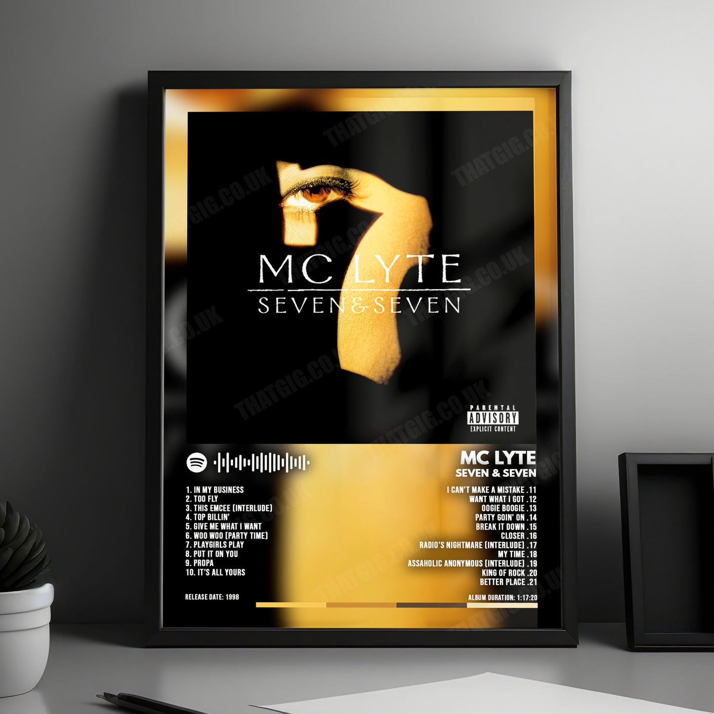 MC Lyte "Seven & Seven" Album Cover Poster - with Complete Tracklist