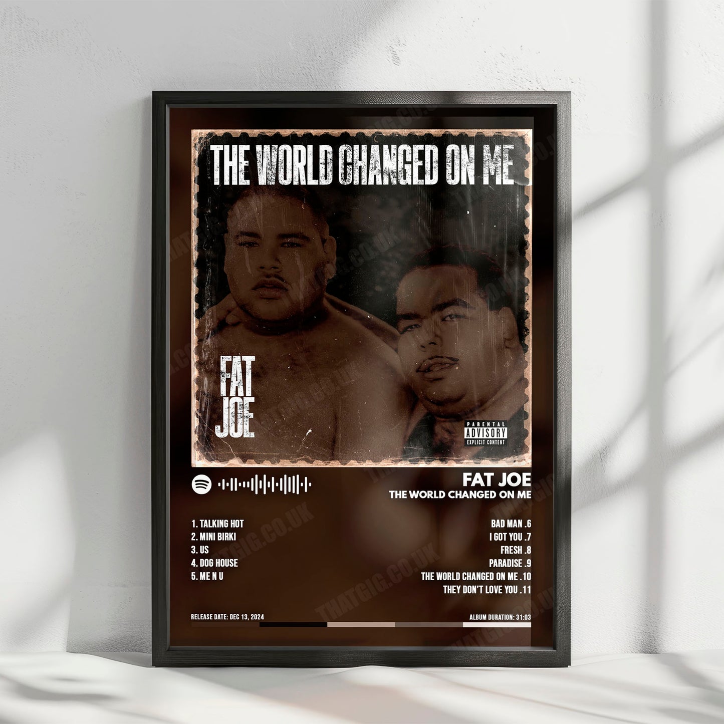 Fat Joe "Me" Album Cover Poster - with Complete Tracklist