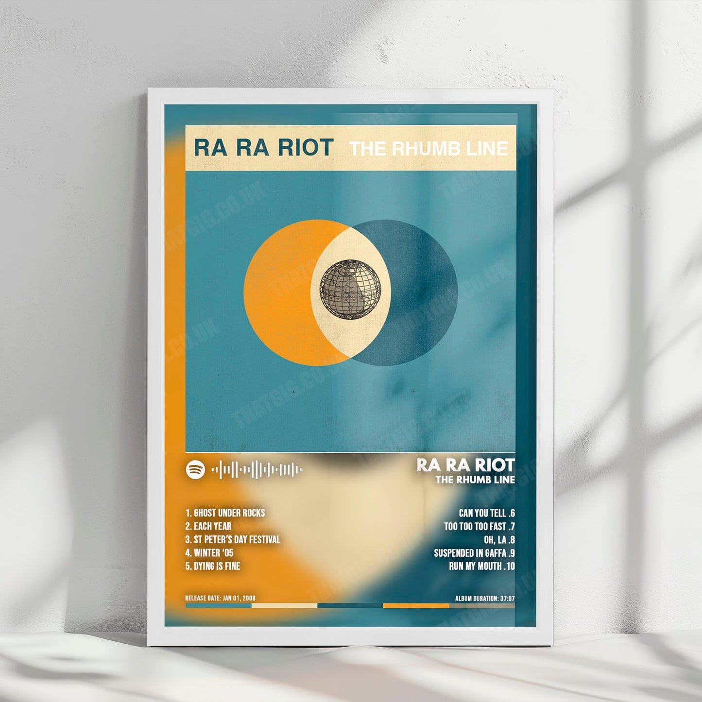 Ra Ra Riot "The Rhumb Line" Album Cover Poster - with Complete Tracklist
