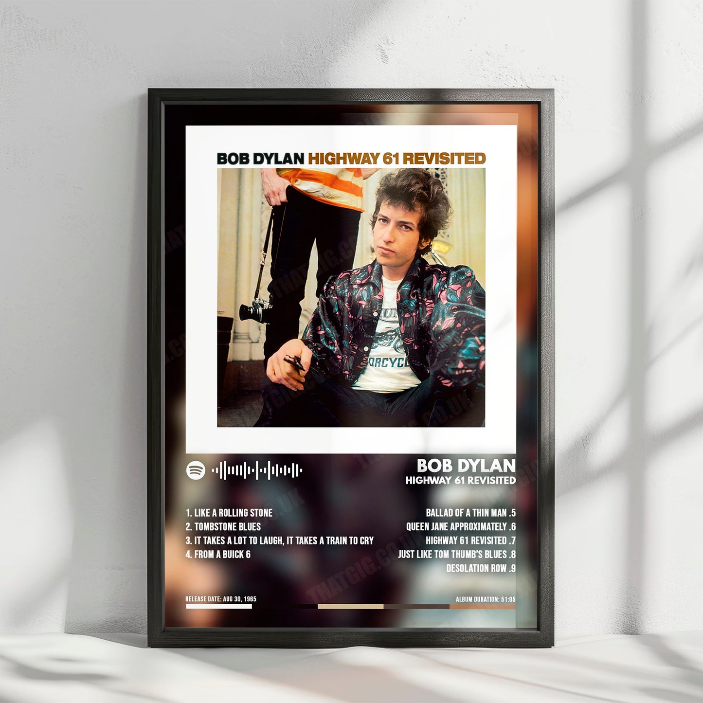 Bob Dylan "Highway 61 Revisited " Album Cover Poster - with Complete Tracklist