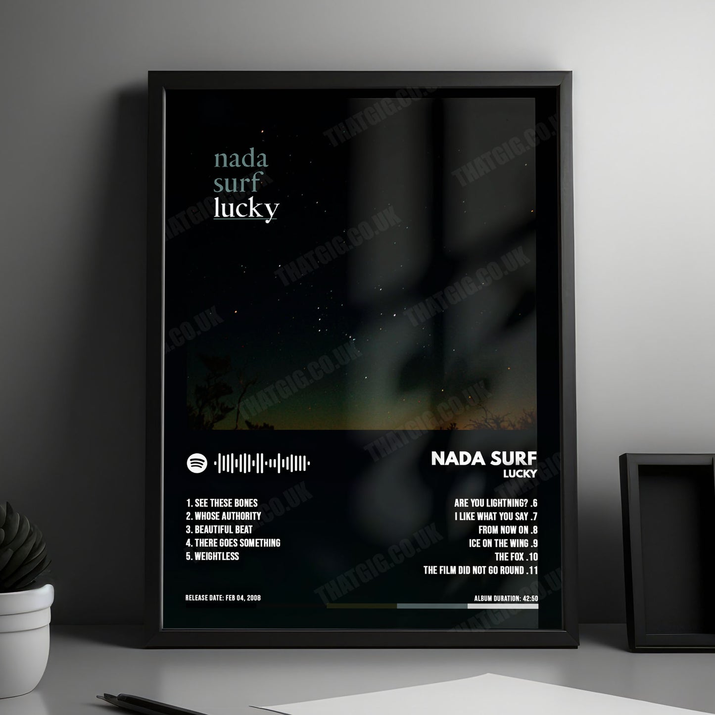 Nada Surf "Lucky" Album Cover Poster - with Complete Tracklist