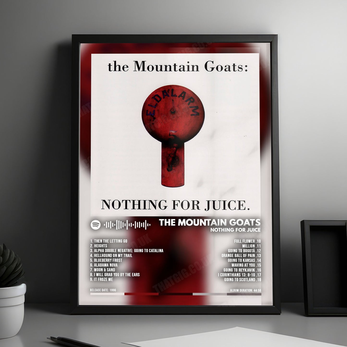 Mountain Goats "Nothing for Juice" Album Cover Poster - with Complete Tracklist