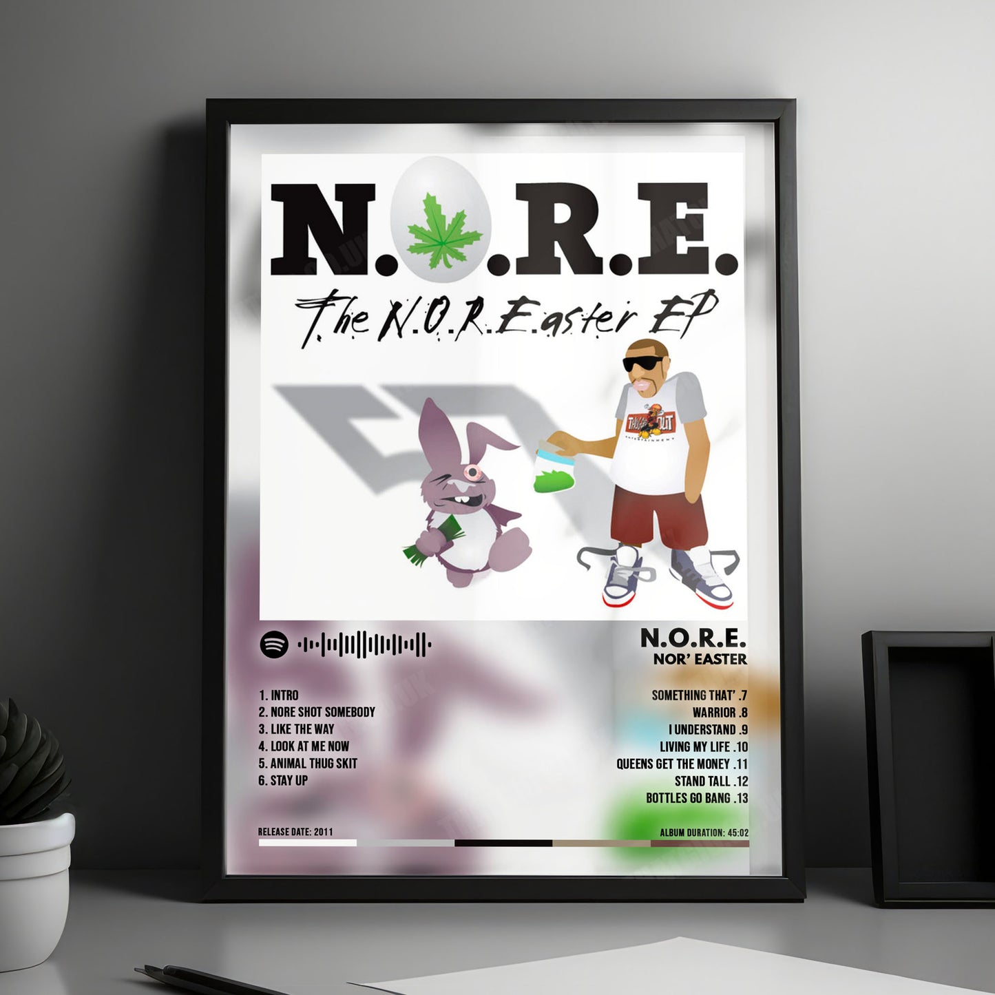 N.O.R.E "Nor' Easter" Album Cover Poster - with Complete Tracklist