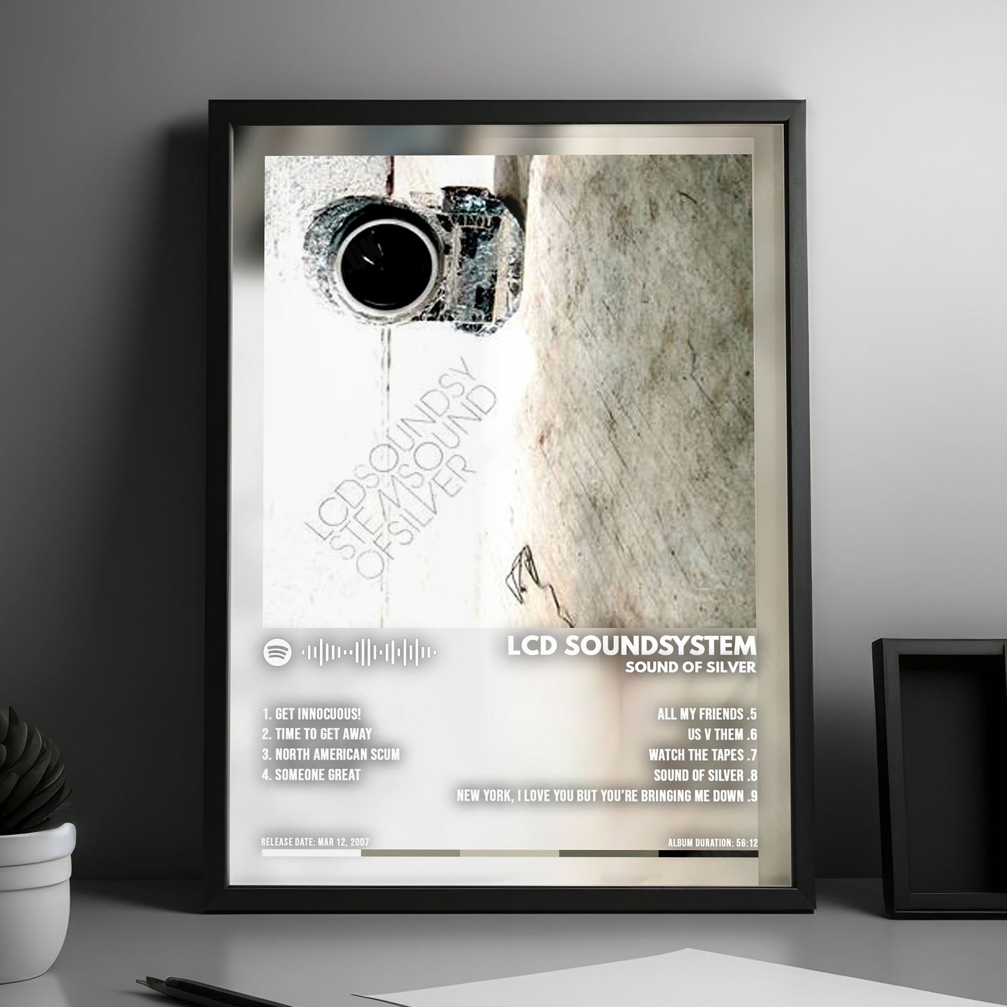 LCD Soundsystem "Sound of Silver" Album Cover Poster - with Complete Tracklist