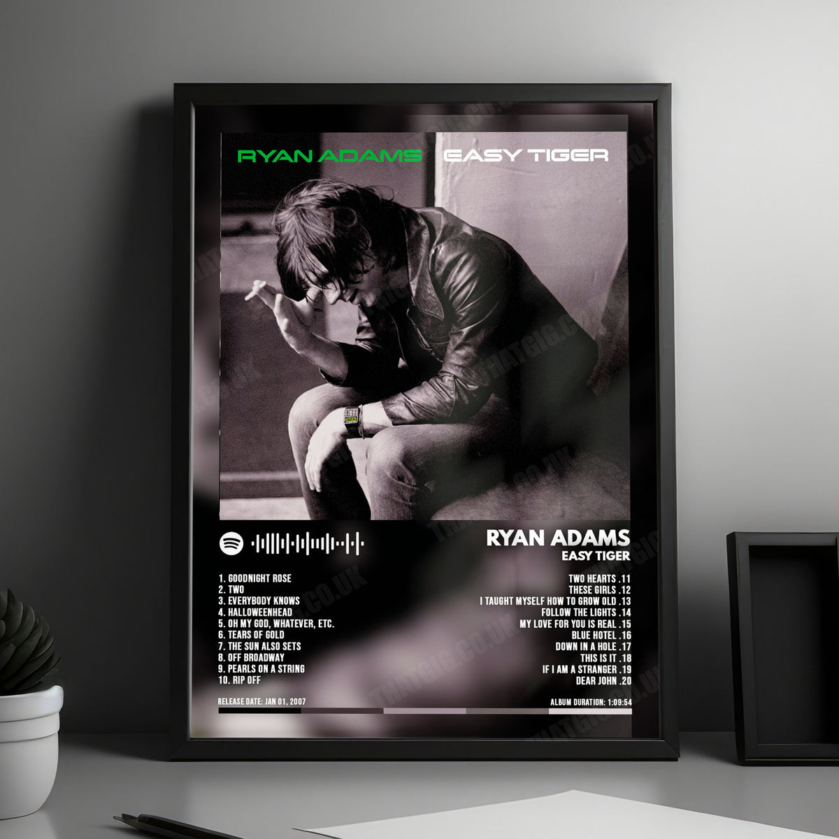 Ryan Adams "Easy Tiger" Album Cover Poster - with Complete Tracklist