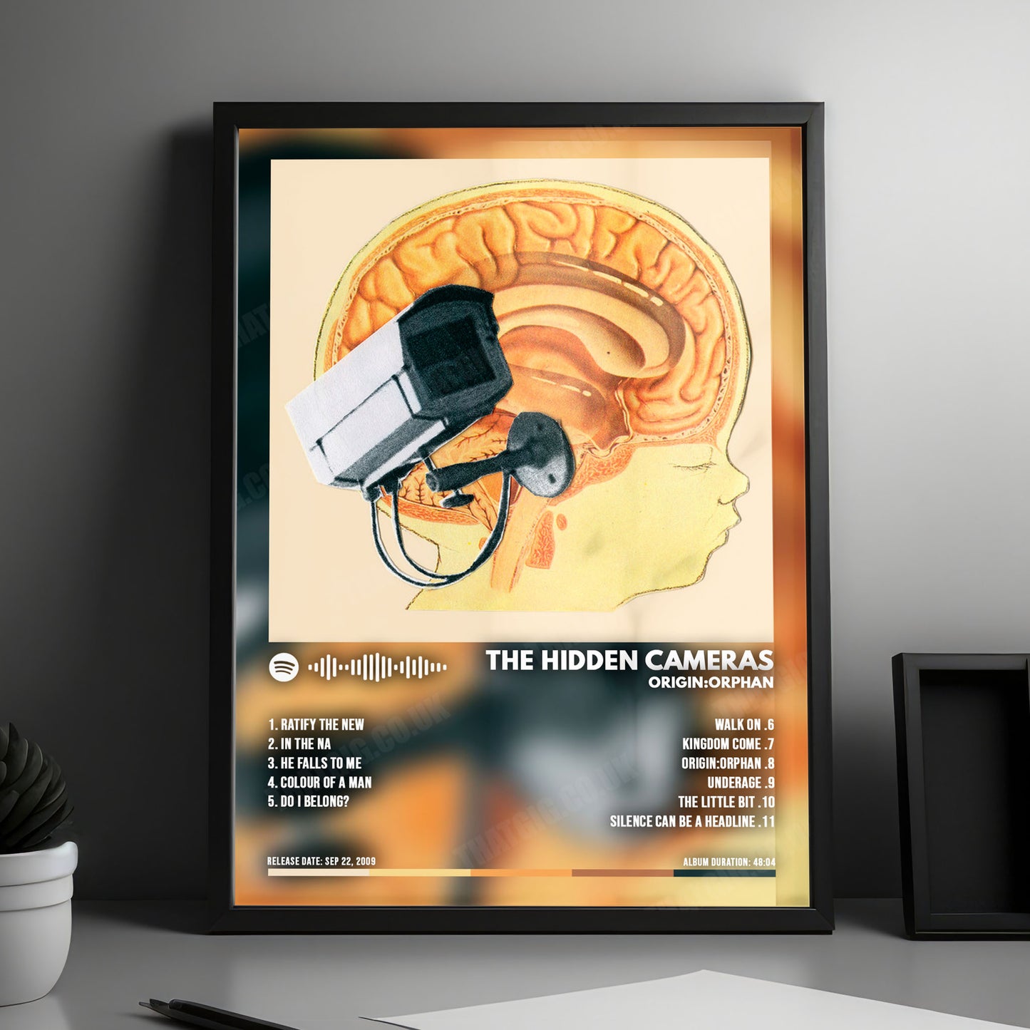 The Hidden Cameras "Origin:Orphan" Album Cover Poster - with Complete Tracklist