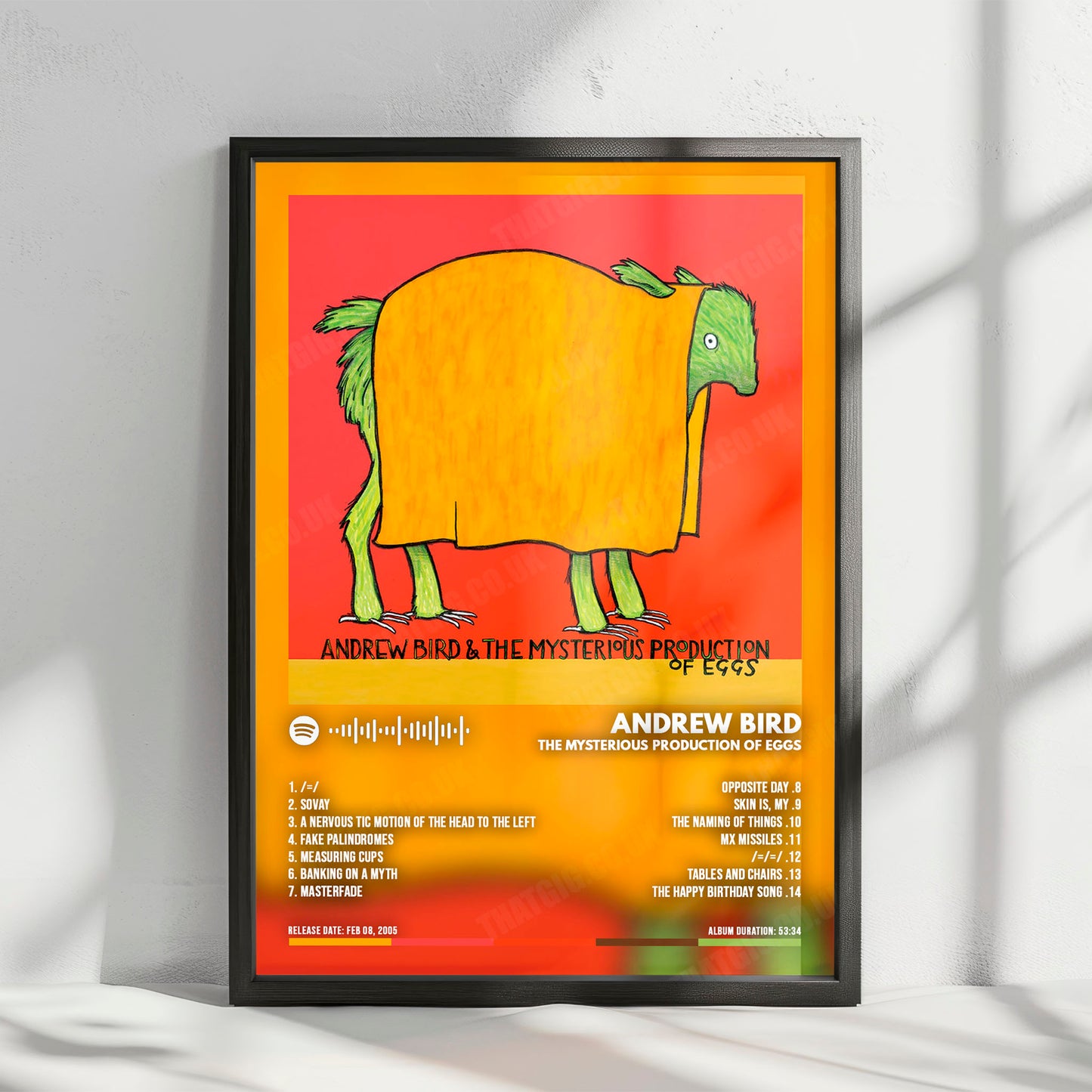 Andrew Bird "The Mysterious Production of Eggs" Album Cover Poster - with Complete Tracklist