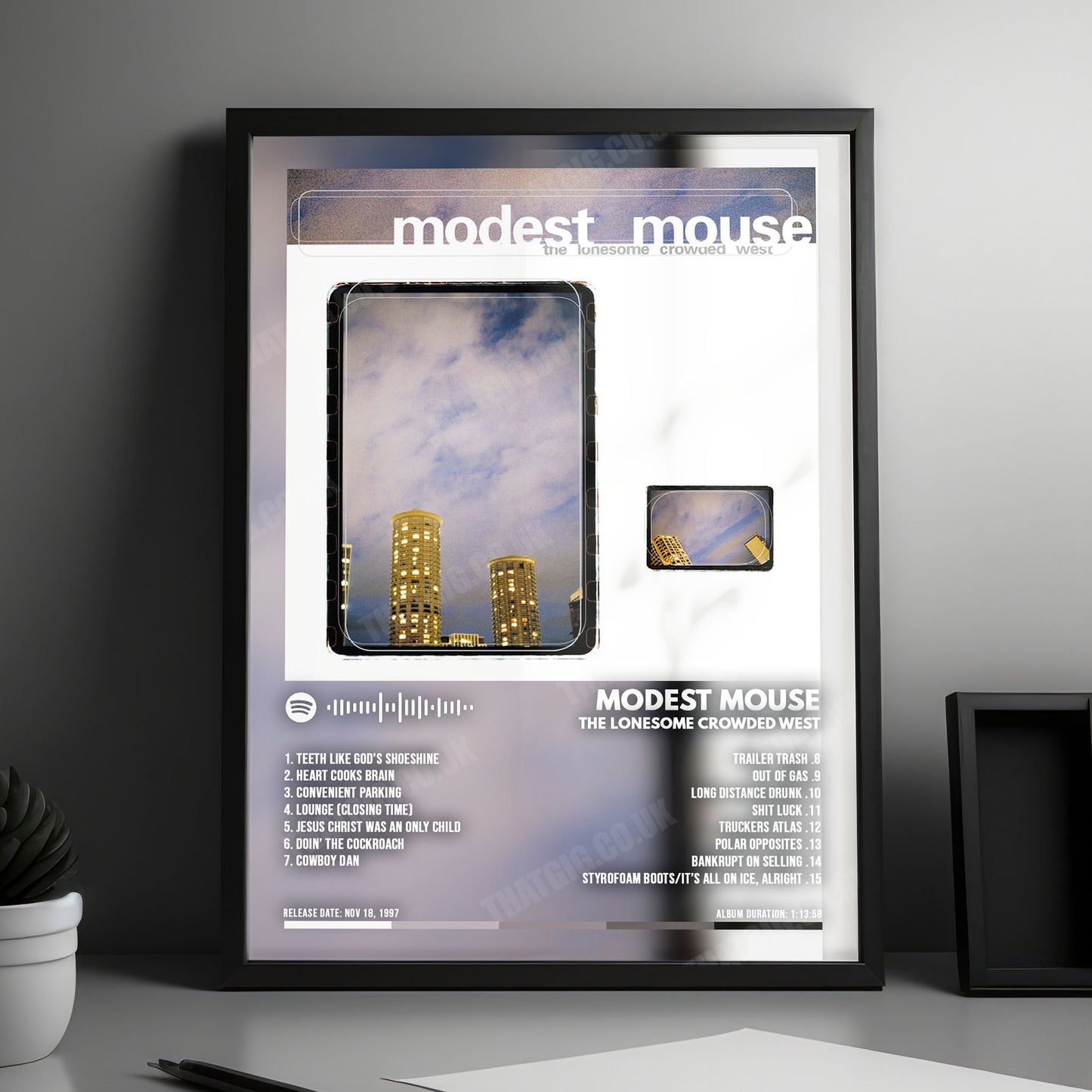 Modest Mouse "The Lonesome Crowded West" Album Cover Poster - with Complete Tracklist