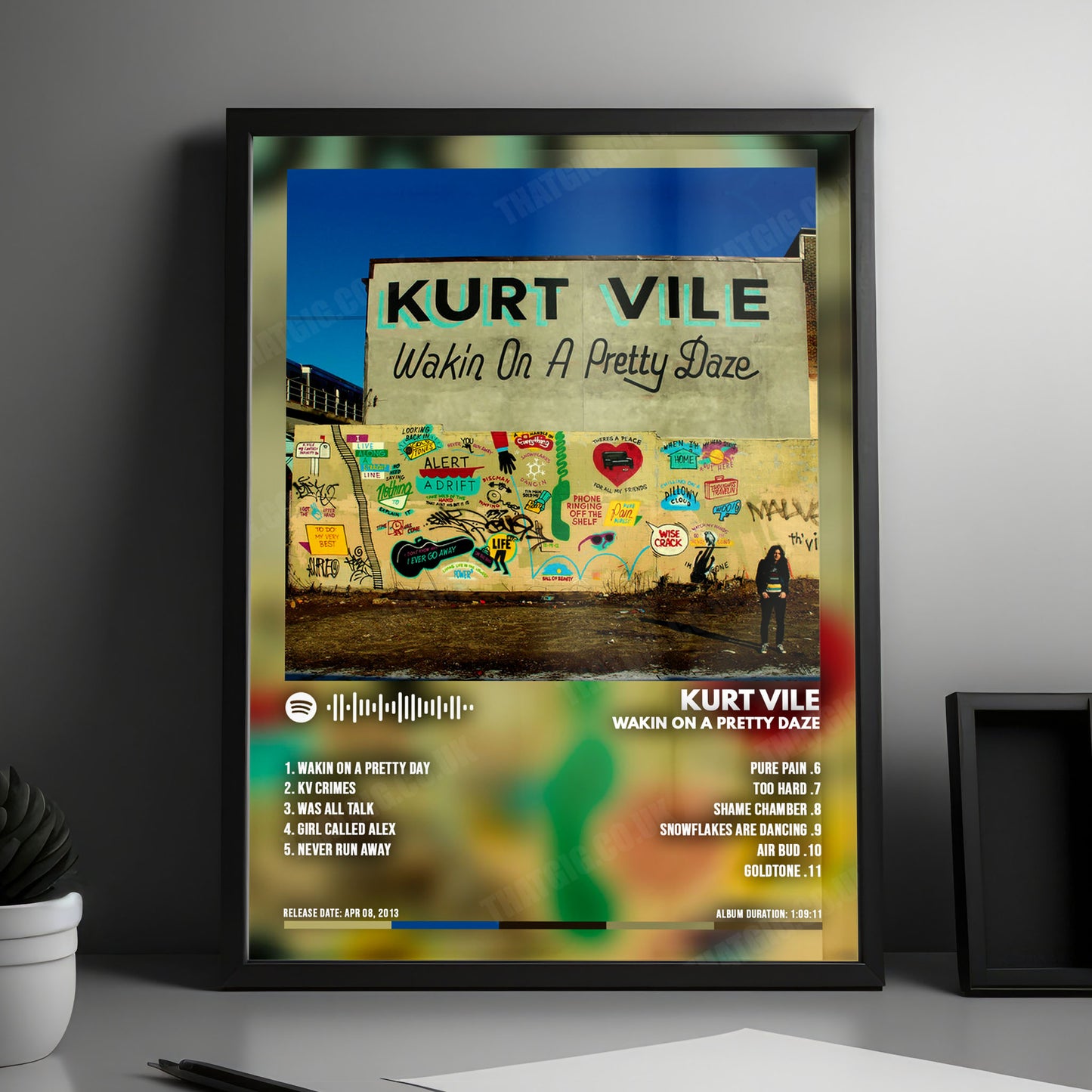 Kurt Vile "Wakin On A Pretty Daze" Album Cover Poster - with Complete Tracklist
