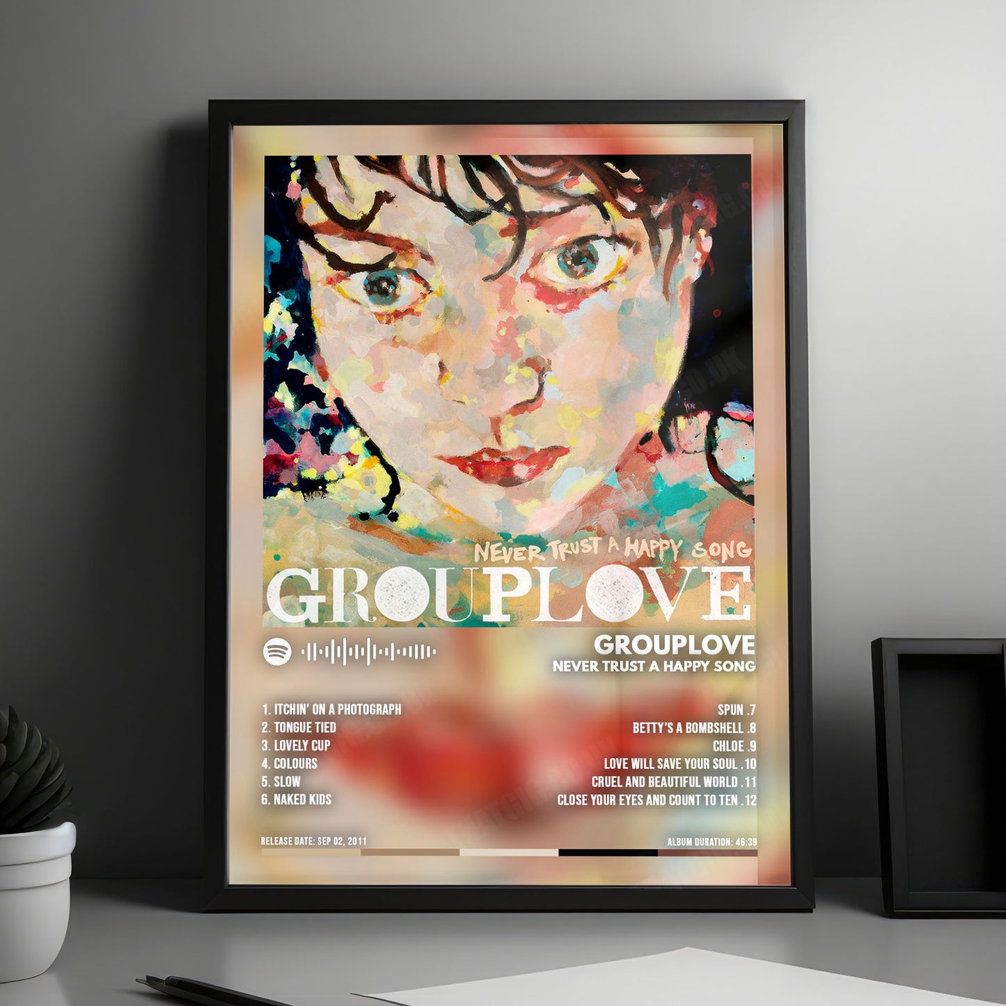 Grouplove "Never Trust a Happy Song" Album Cover Poster - with Complete Tracklist