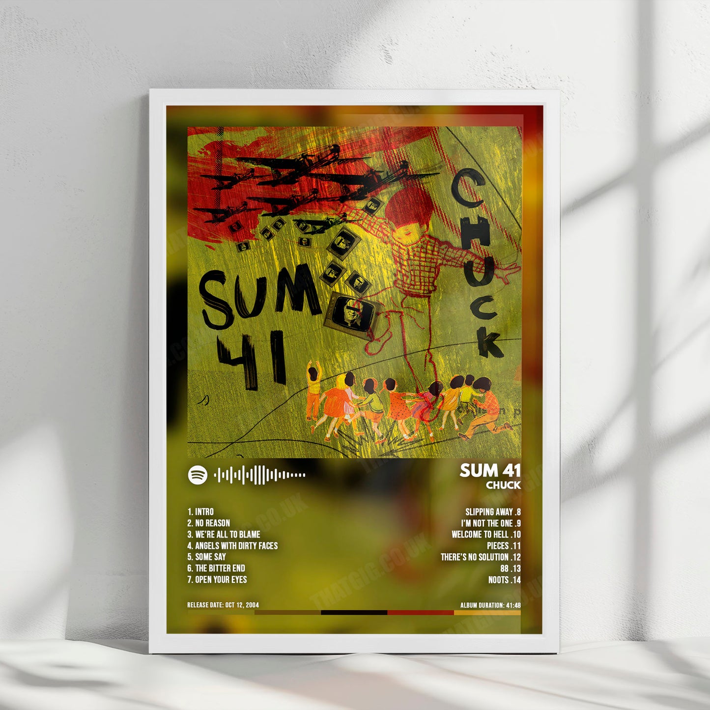Sum 41 "Chuck " Album Cover Poster - with Complete Tracklist