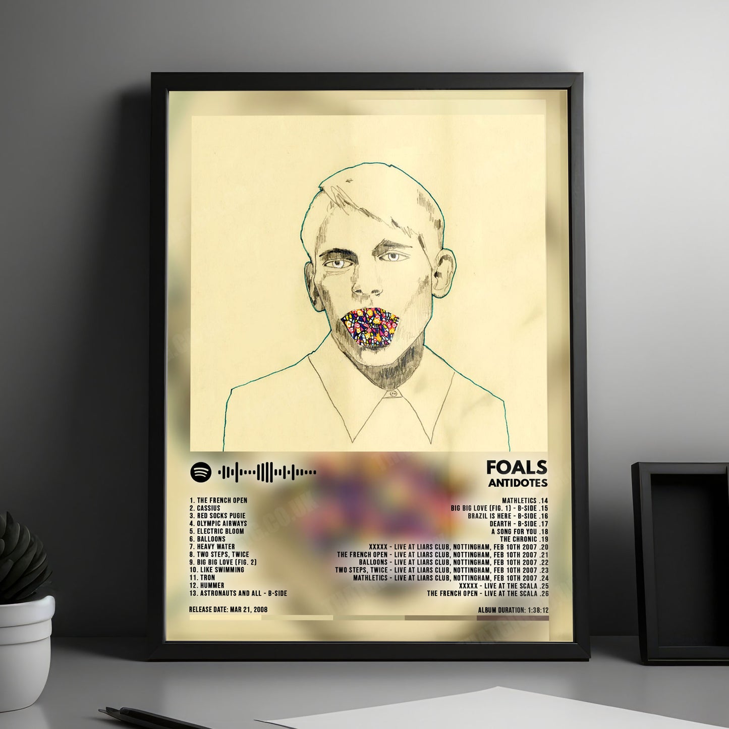 Foals "Antidotes" Album Cover Poster - with Complete Tracklist