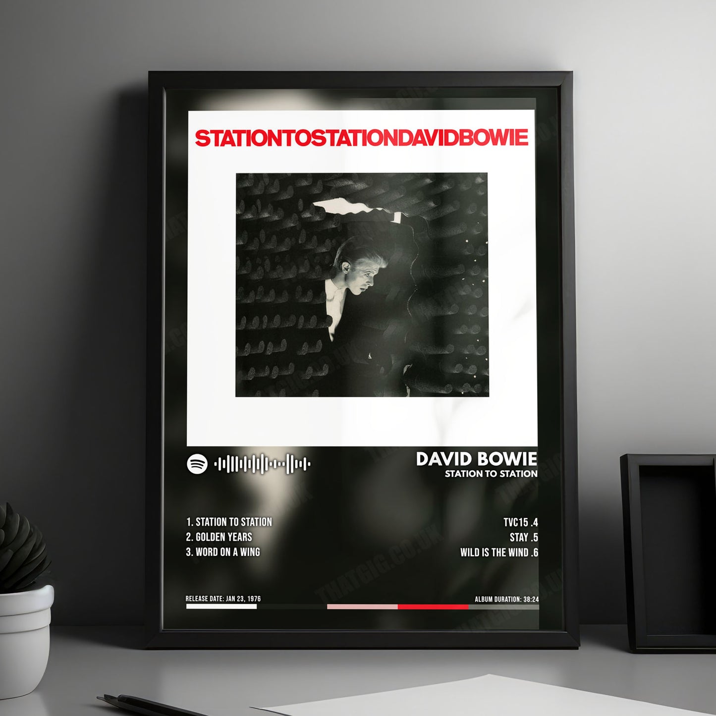 David Bowie "Station to Station" Album Cover Poster - with Complete Tracklist