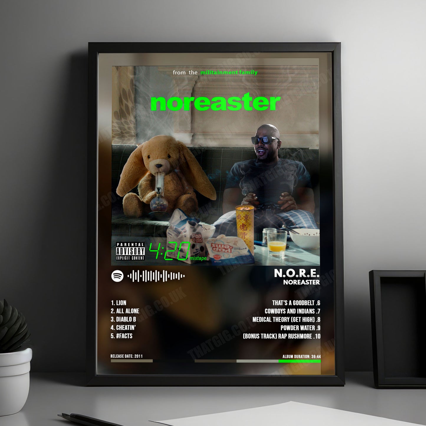 N.O.R.E "NOREASTER" Album Cover Poster - with Complete Tracklist