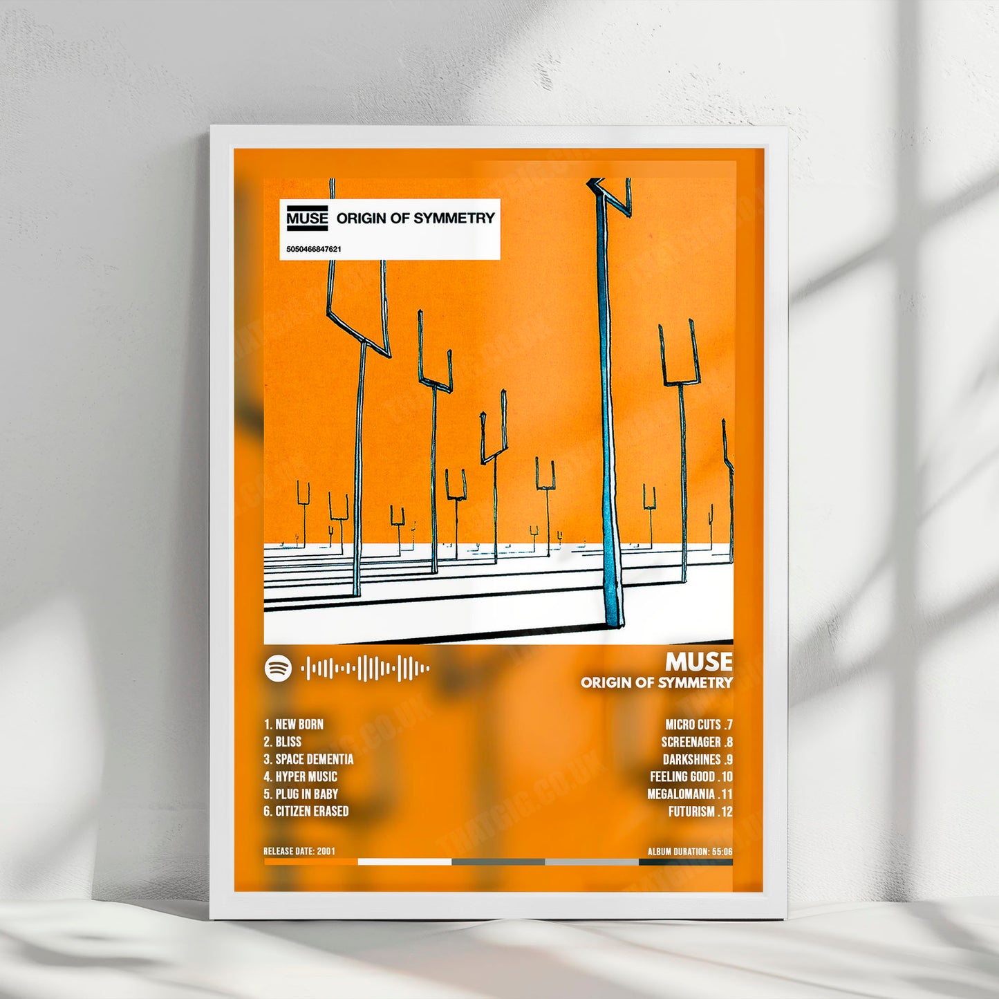 Muse "Origin of Symmetry" Album Cover Poster - with Complete Tracklist
