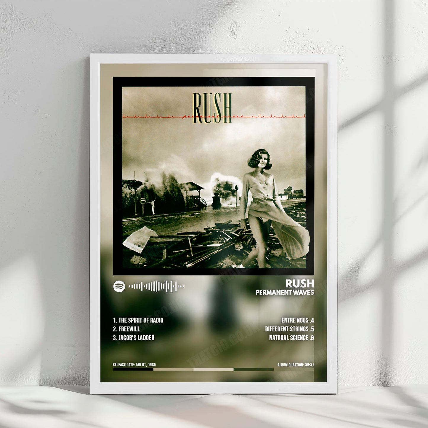 Rush "Permanent Waves" Album Cover Poster - with Complete Tracklist