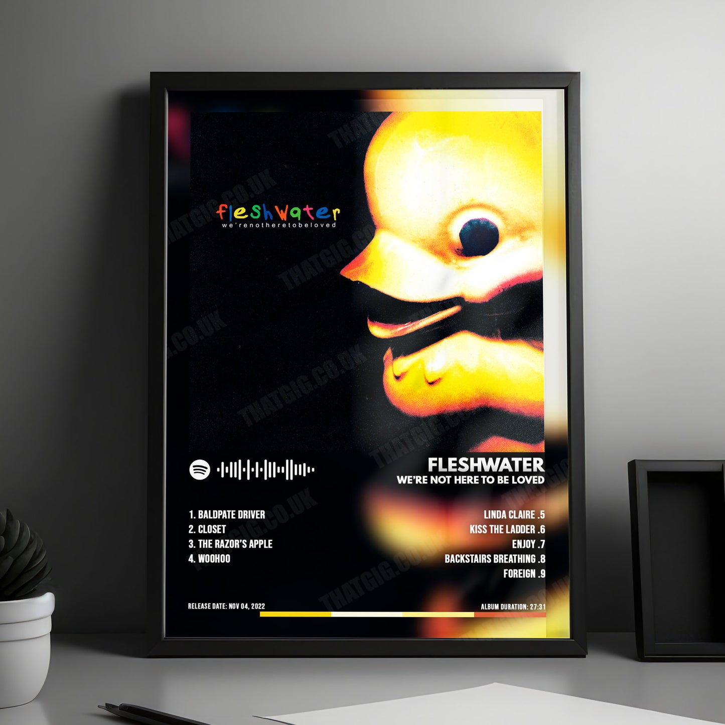 Fleshwater "We're Not Here To Be Loved" Album Cover Poster - with Complete Tracklist