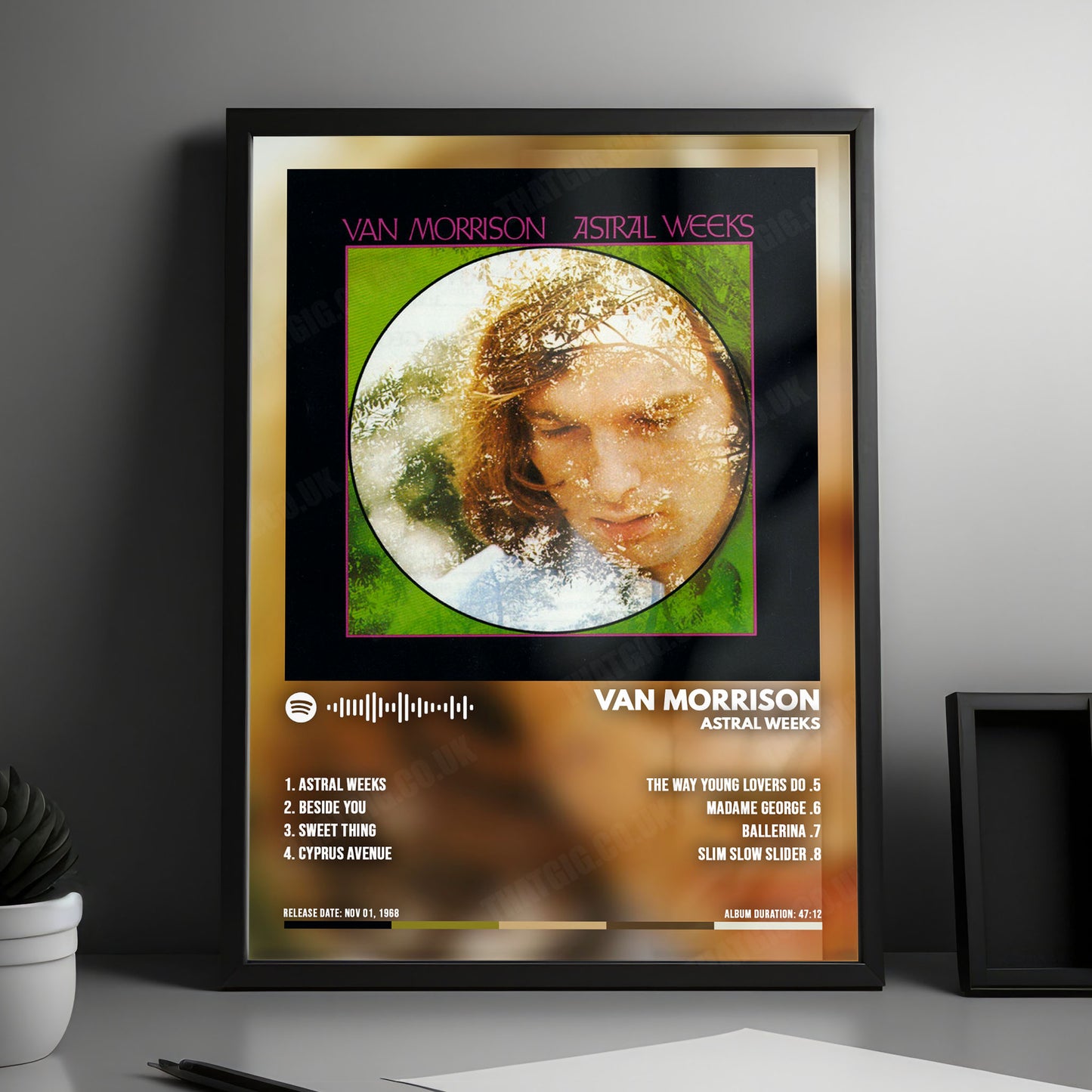 Van Morrison "Astral Weeks " Album Cover Poster - with Complete Tracklist