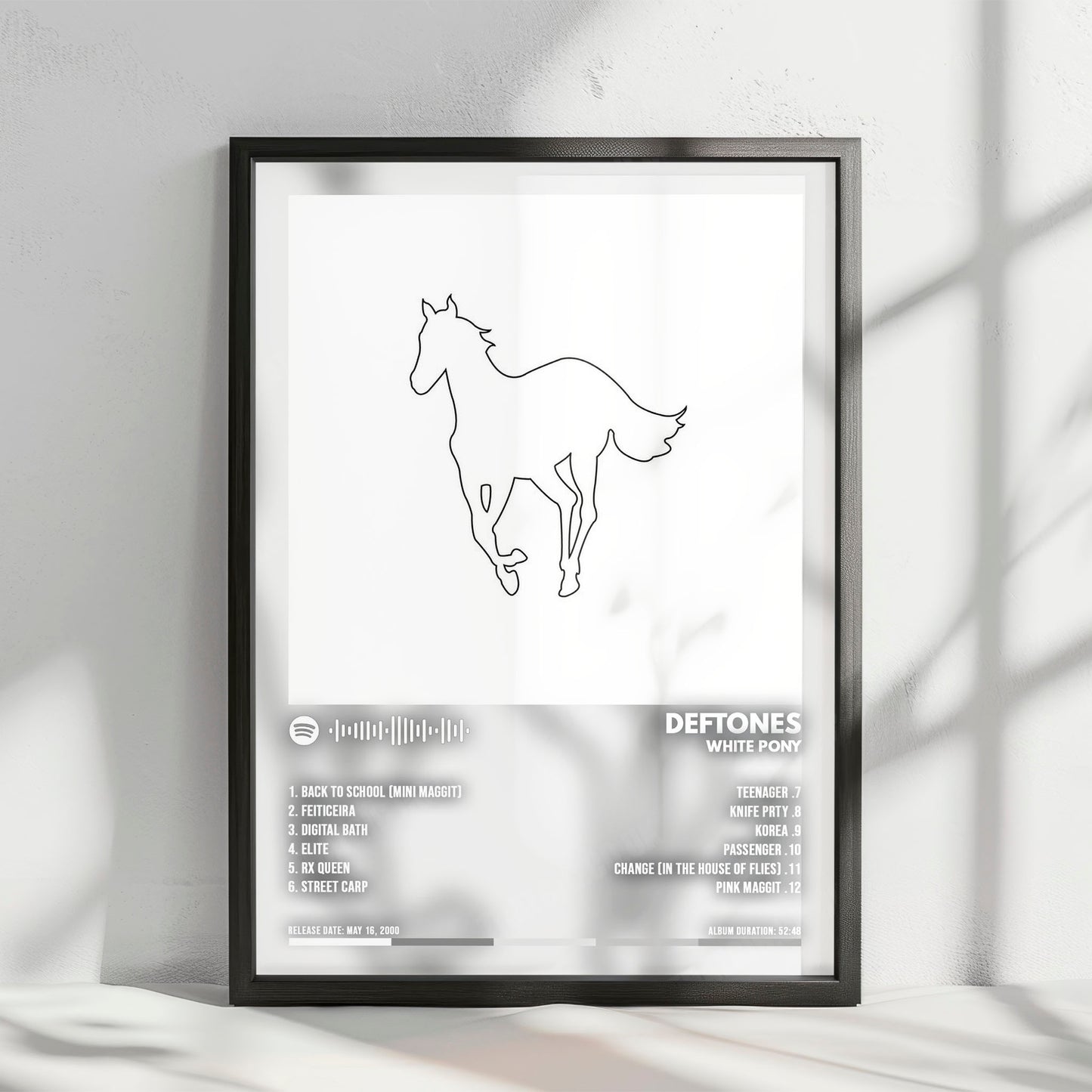 Deftones "White Pony " Album Cover Poster - with Complete Tracklist