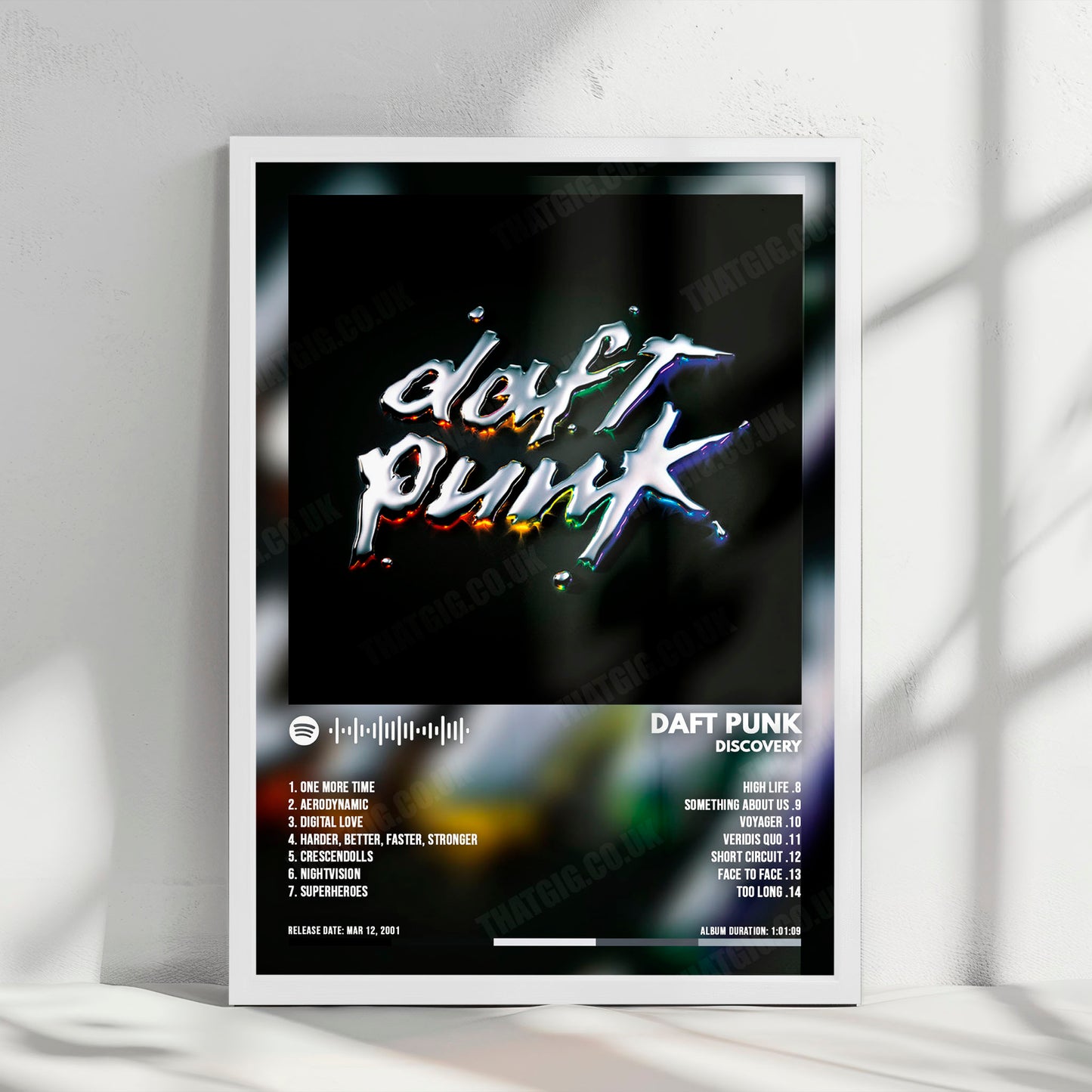 Daft Punk "Discovery " Album Cover Poster - with Complete Tracklist