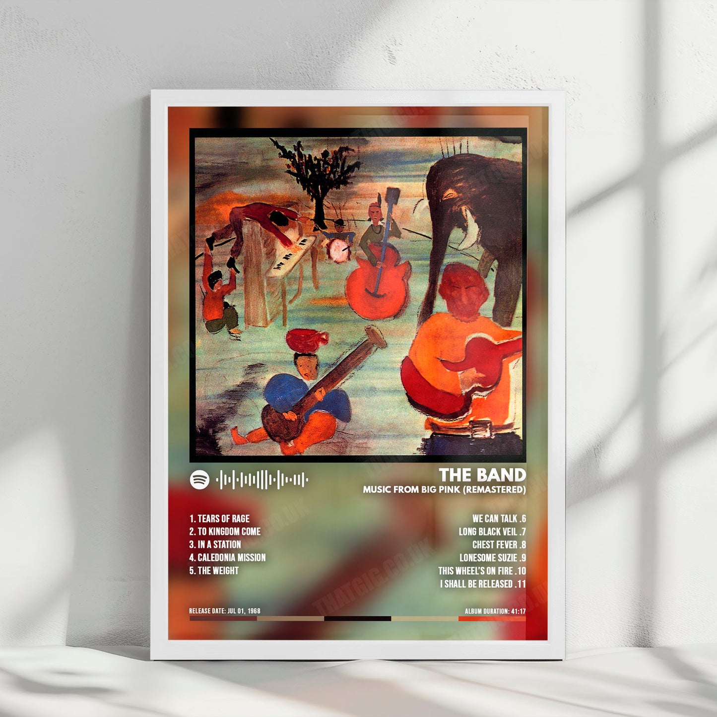 The Band "Music from Big Pink " Album Cover Poster - with Complete Tracklist