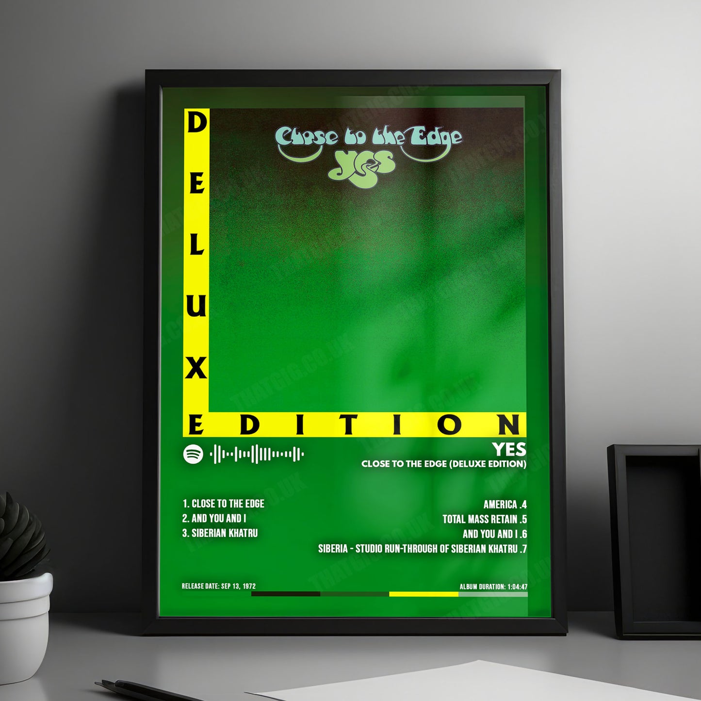 Yes "Close to the Edge " Album Cover Poster - with Complete Tracklist