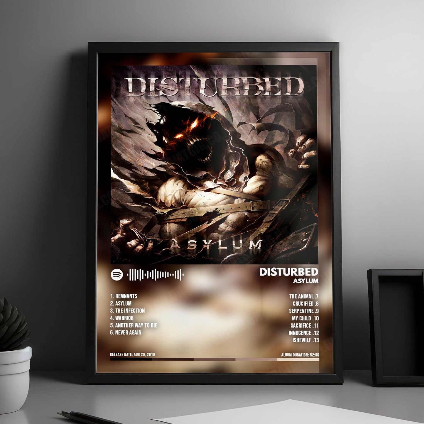 Disturbed "Asylum " Album Cover Poster - with Complete Tracklist