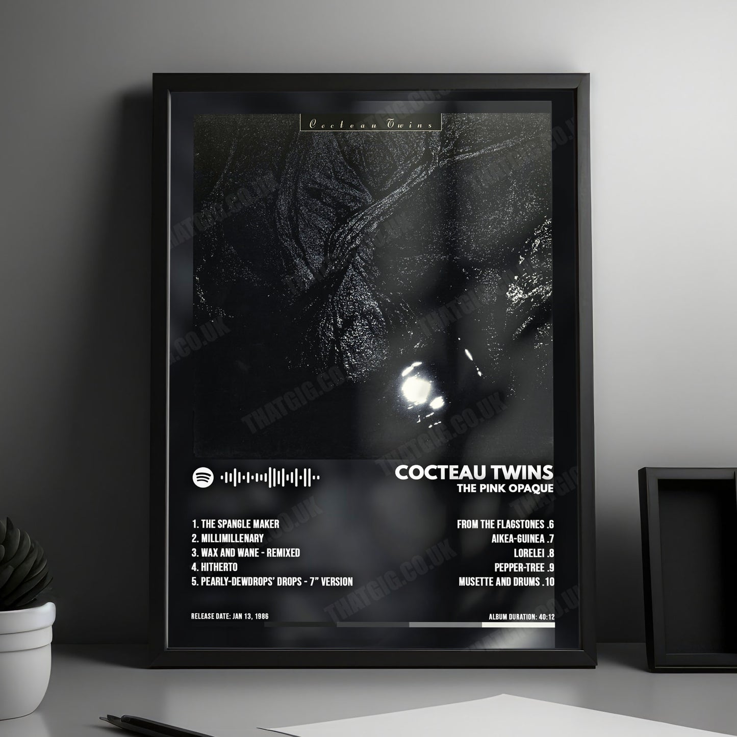 Cocteau Twins "The Pink Opaque" Album Cover Poster - with Complete Tracklist