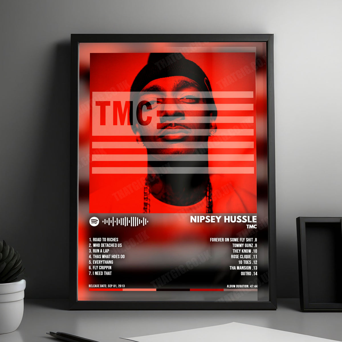 Nipsey Hussle "Tmc" Album Cover Poster - with Complete Tracklist